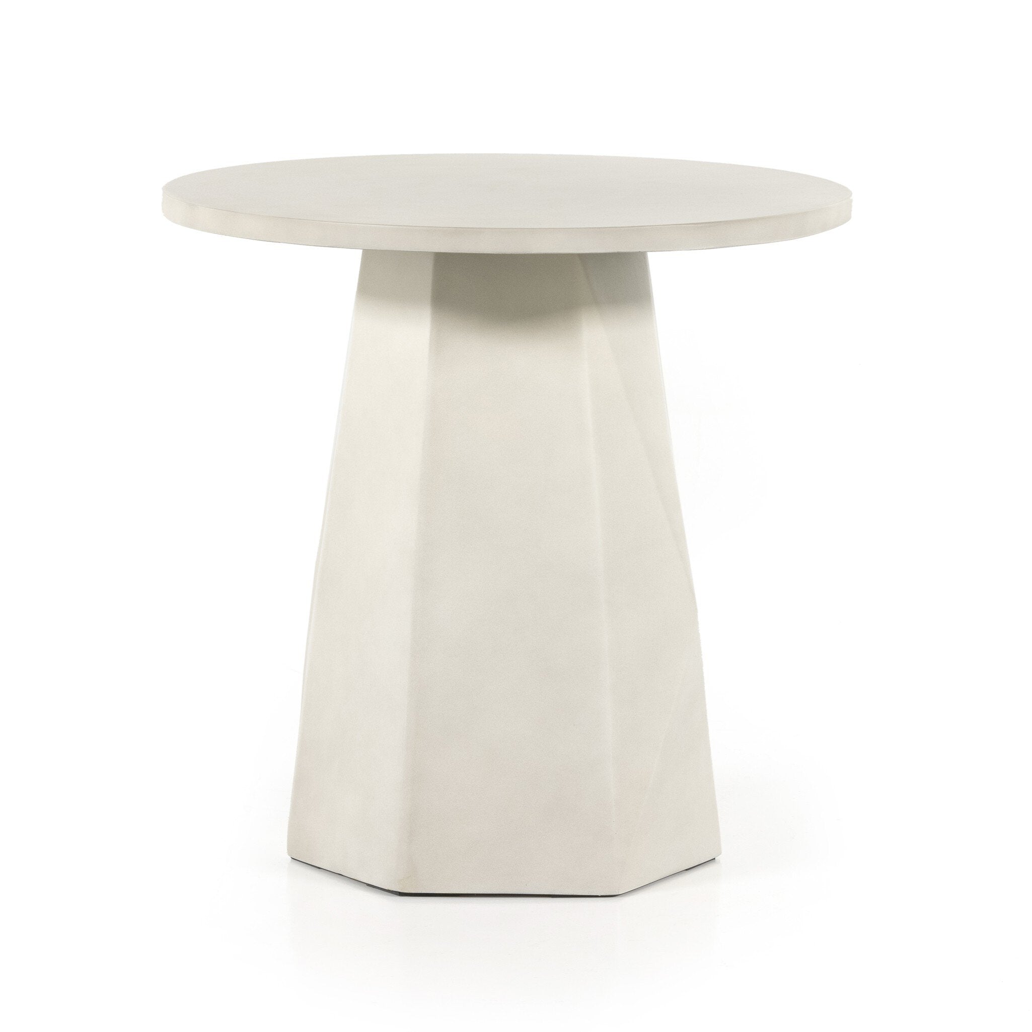 Four Hands Bowman Outdoor End Table — White Concrete