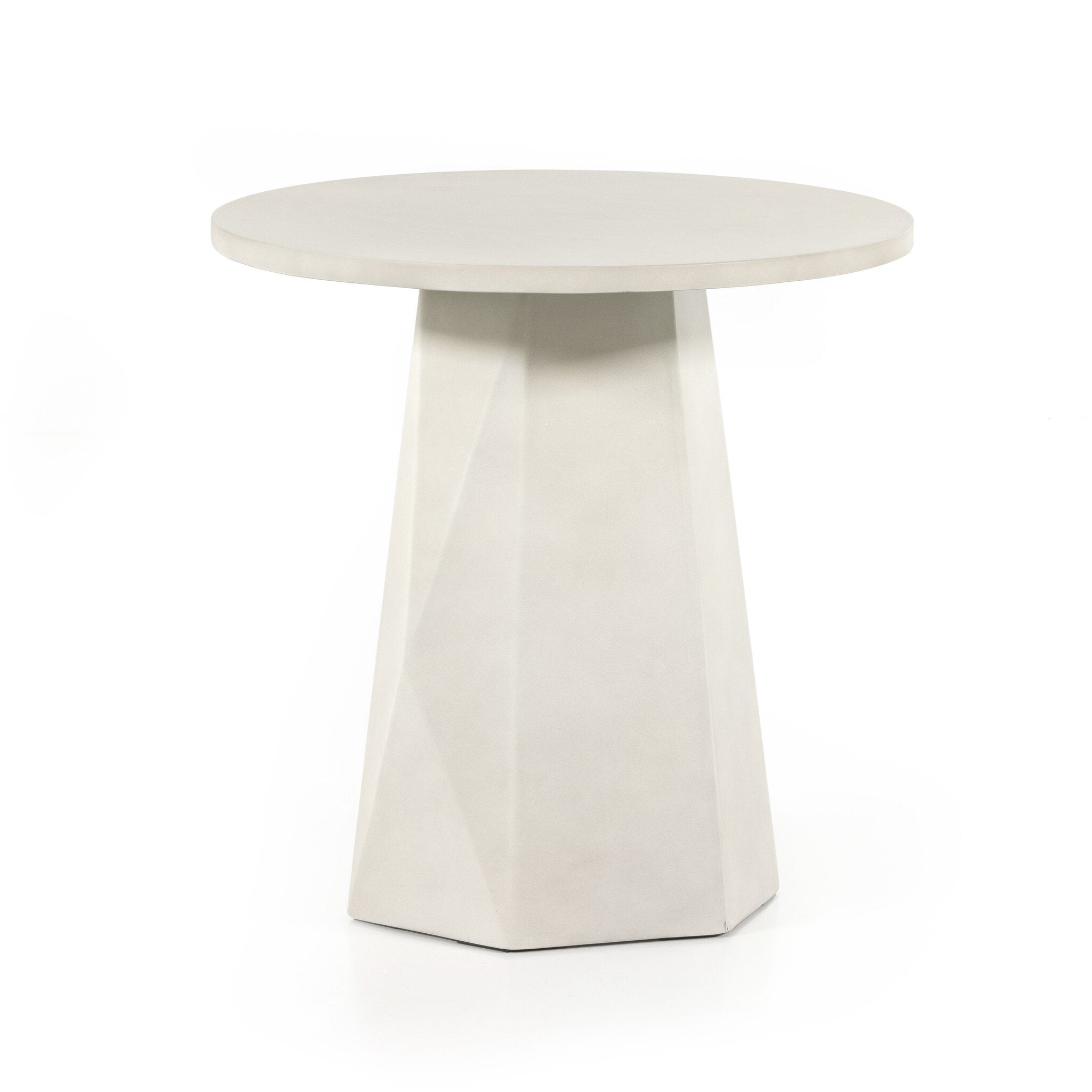Four Hands Bowman Outdoor End Table — White Concrete