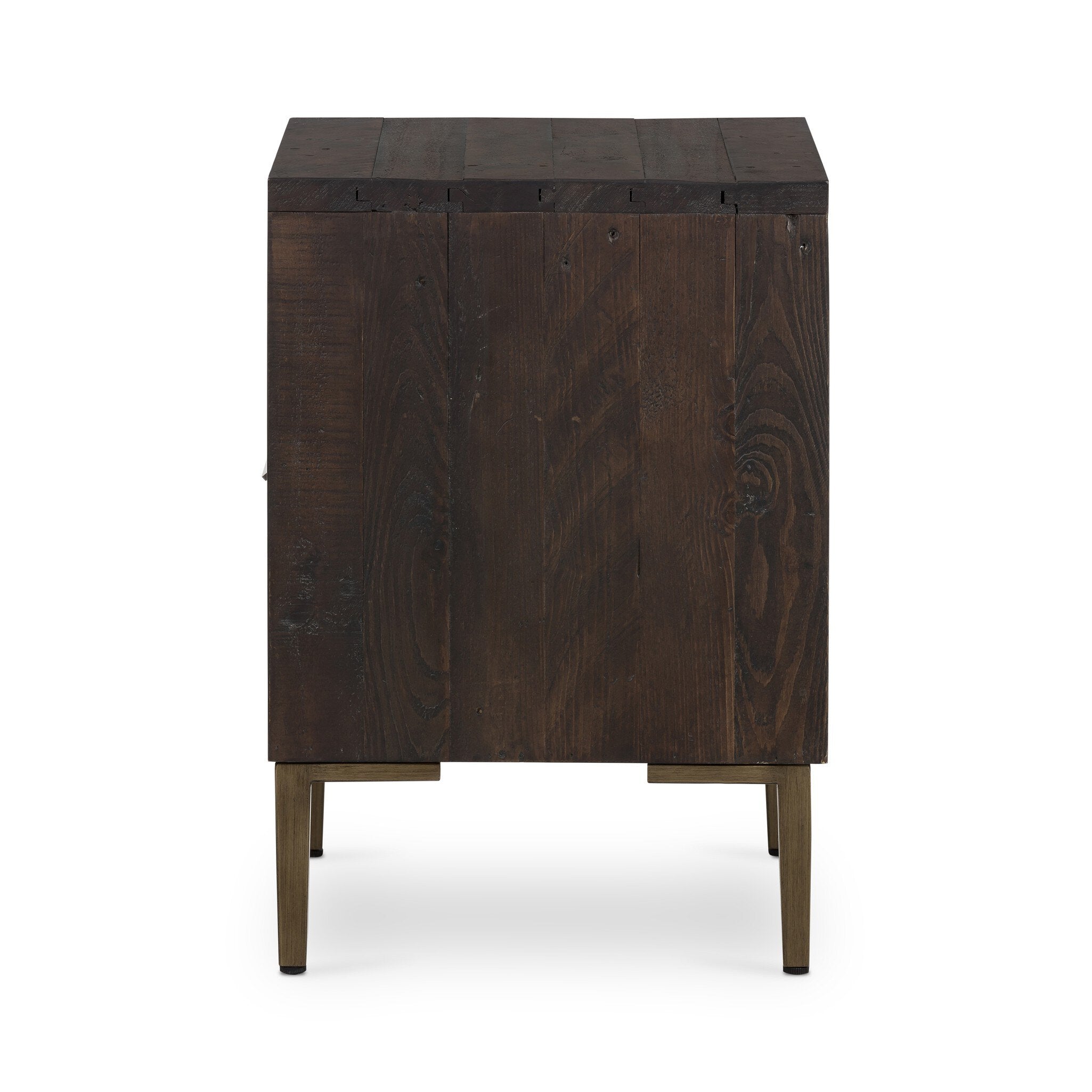 Four Hands Wyeth Nightstand — Dark Carbon-Antique Brass
