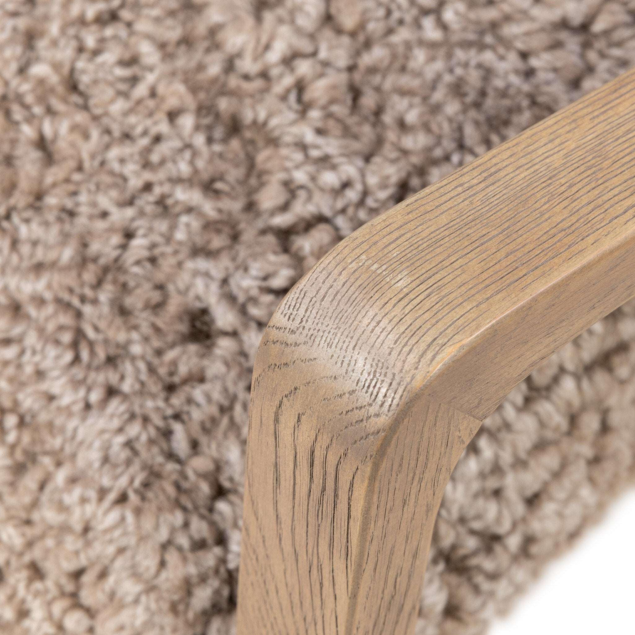 Four Hands Ace Chair — Taupe Shearling-Palermo Cigar-Drifted Oak