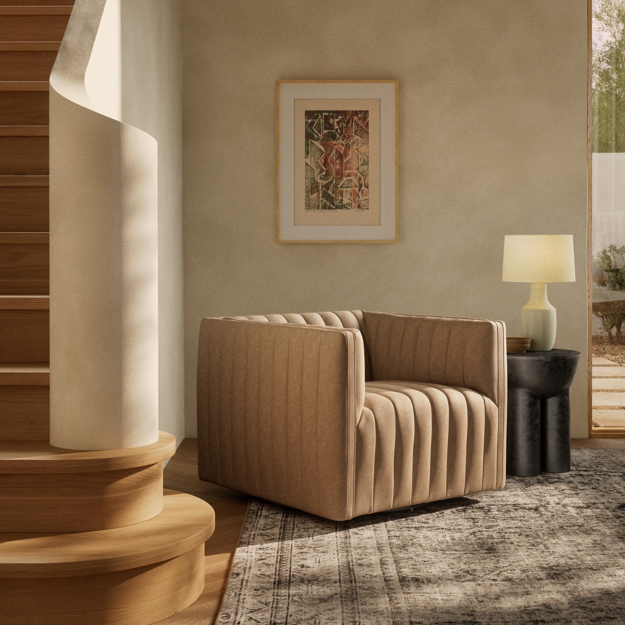 Four Hands Augustine Swivel Chair — Palermo Drift