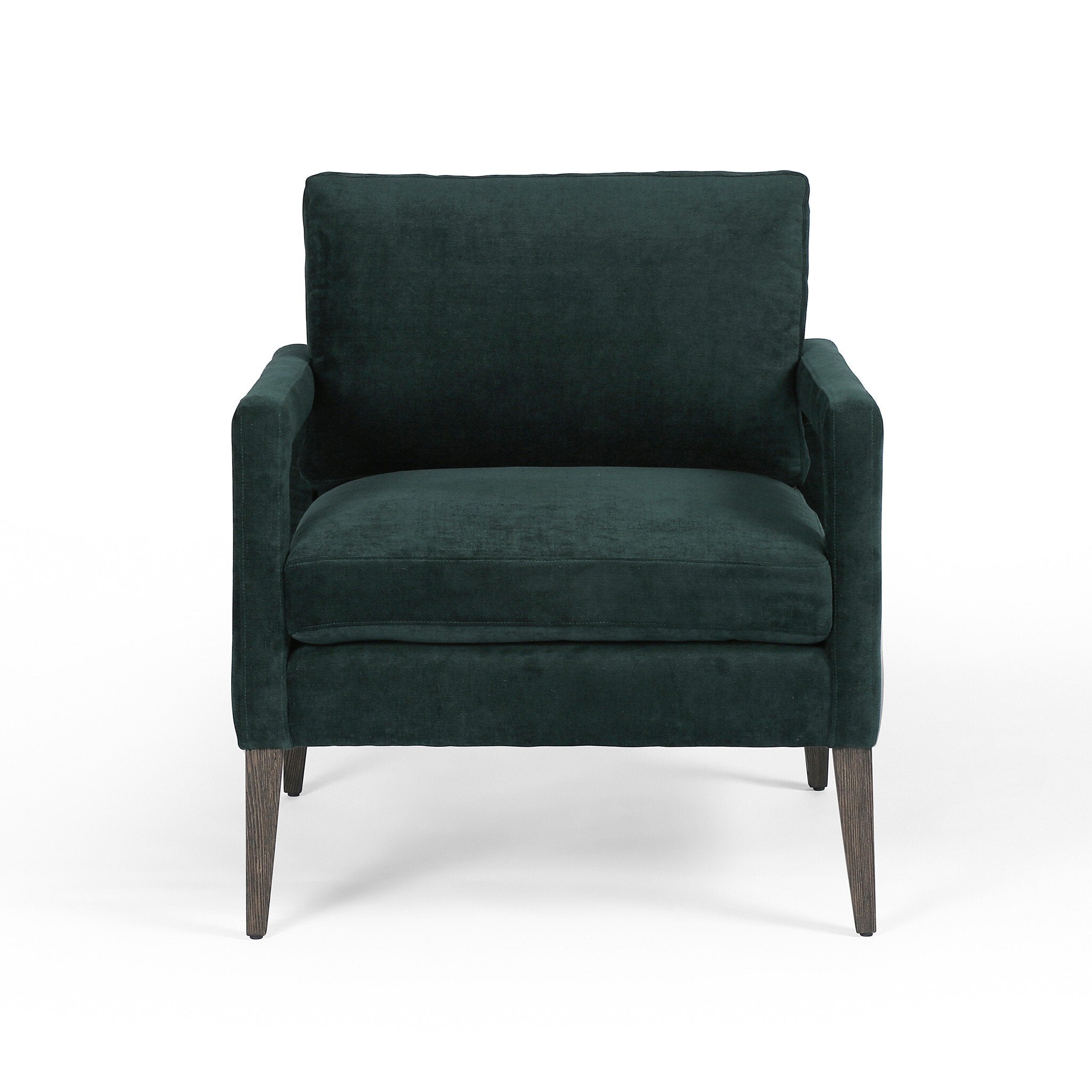 Four Hands Olson Chair — Emerald Worn Velvet-Sienna Brown
