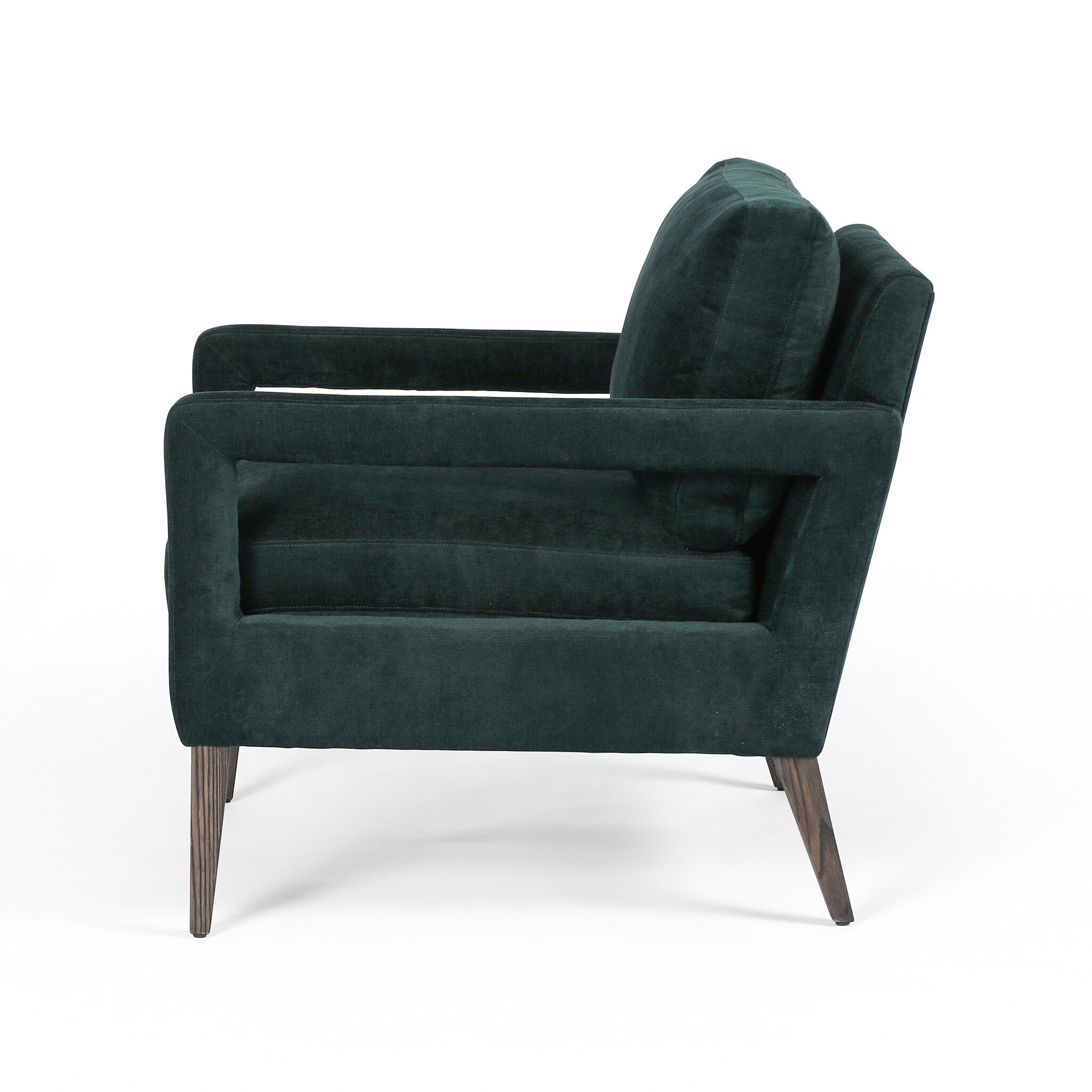 Four Hands Olson Chair — Emerald Worn Velvet-Sienna Brown