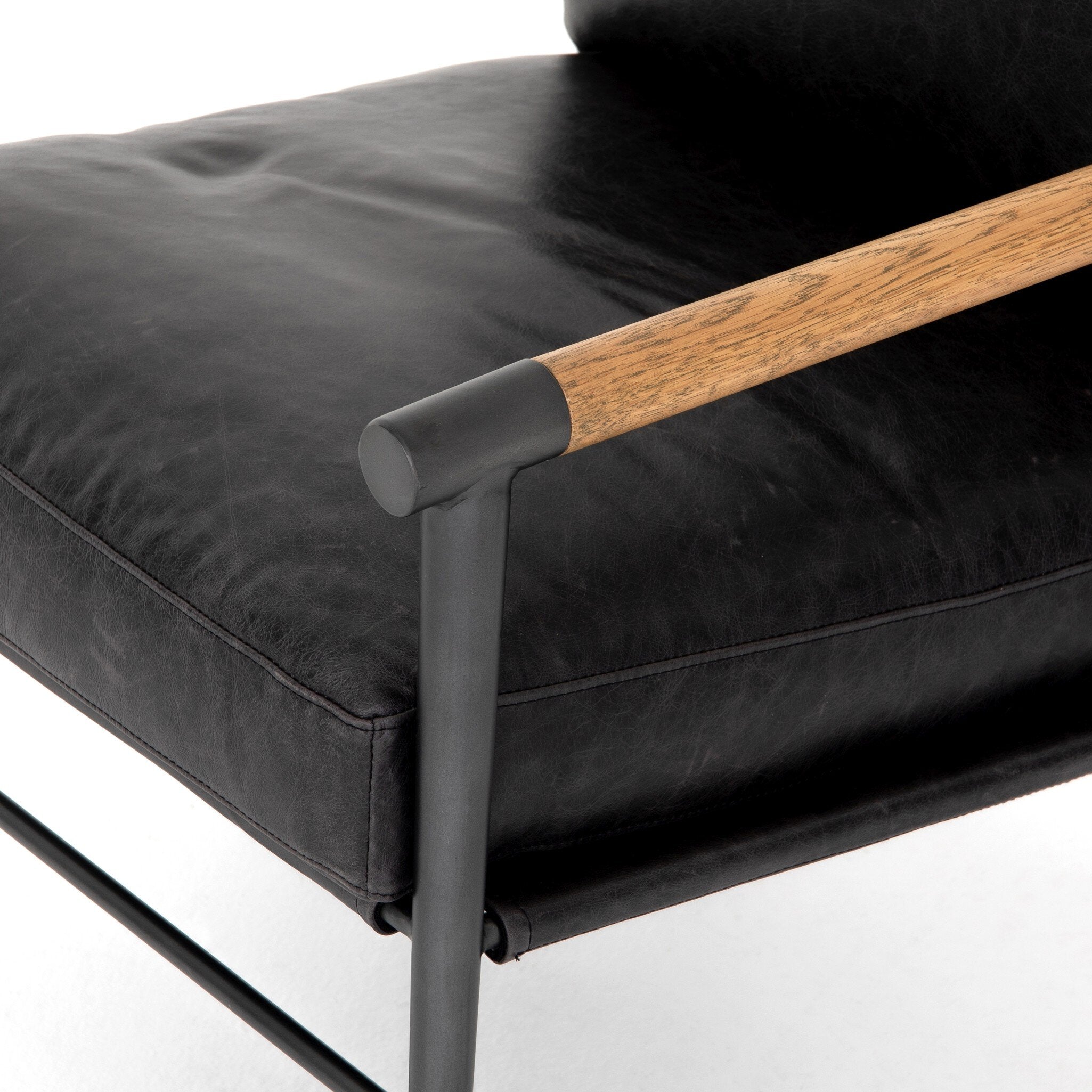 Four Hands Rowen Chair — Sonoma Black-Carbon Black-Toasted Oak