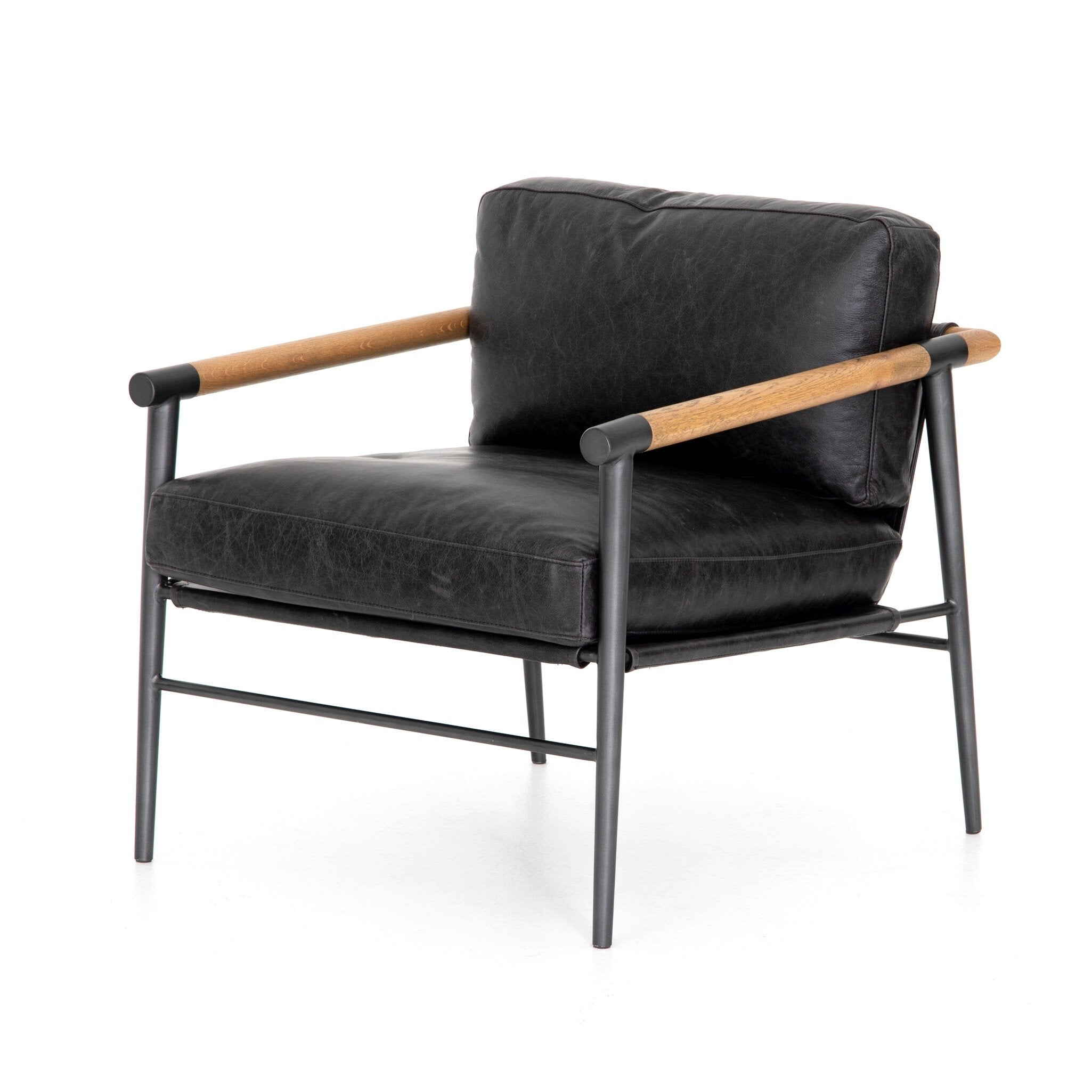 Four Hands Rowen Chair — Sonoma Black-Carbon Black-Toasted Oak