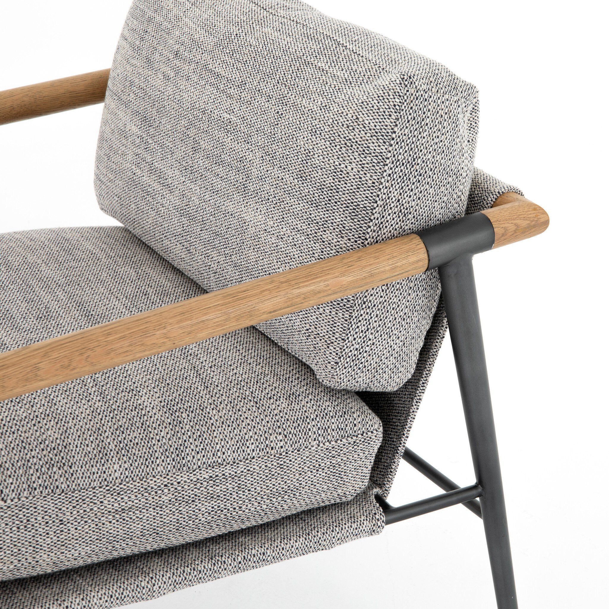 Four Hands Rowen Chair — Thames Raven-Carbon Black-Toasted Oak