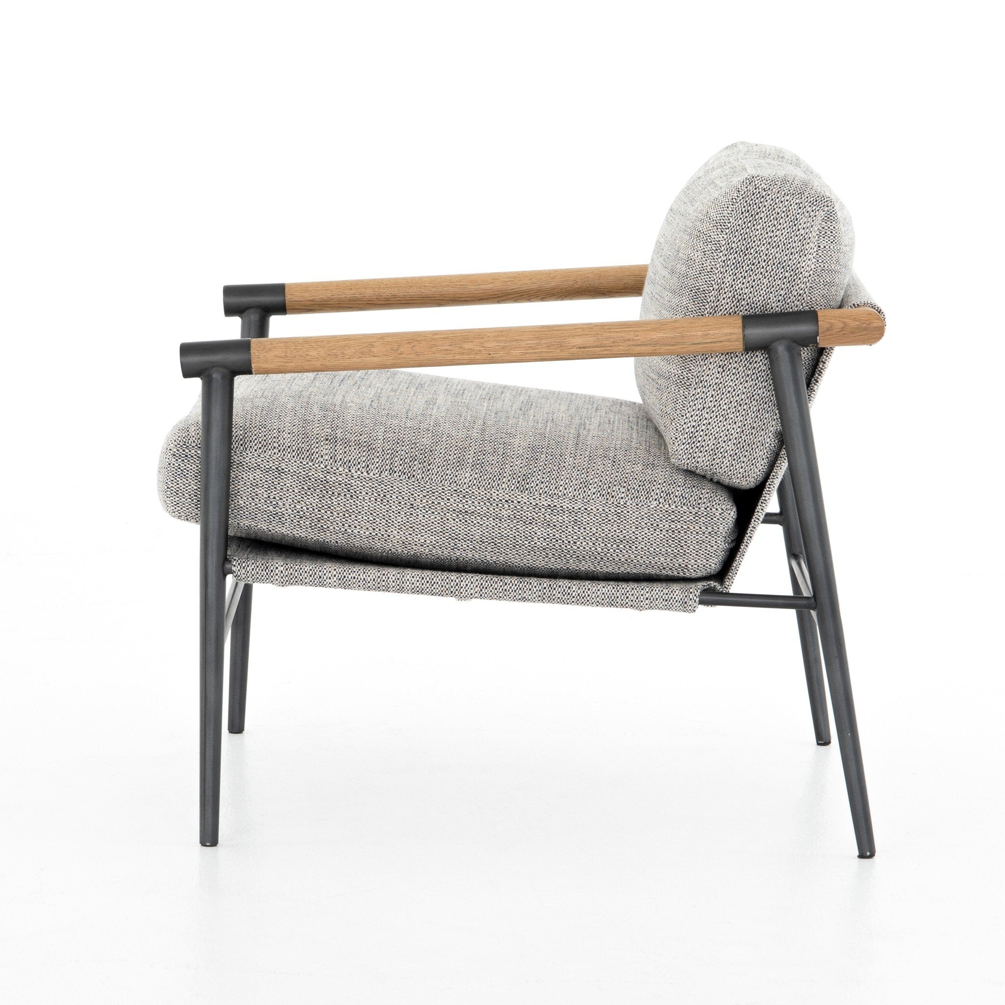 Four Hands Rowen Chair — Thames Raven-Carbon Black-Toasted Oak