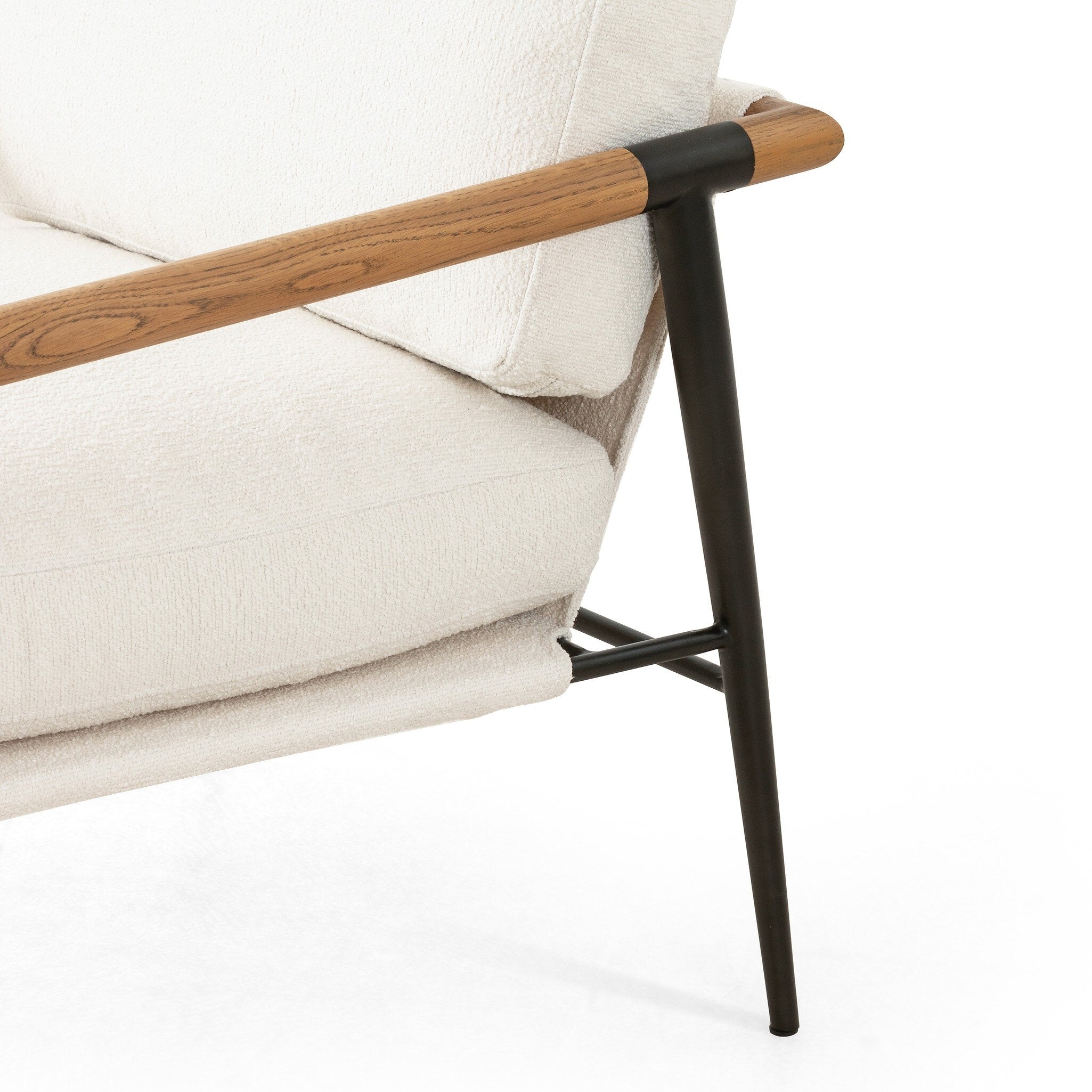 Four Hands Rowen Chair — Fayette Cloud-Carbon Black-Toasted Oak