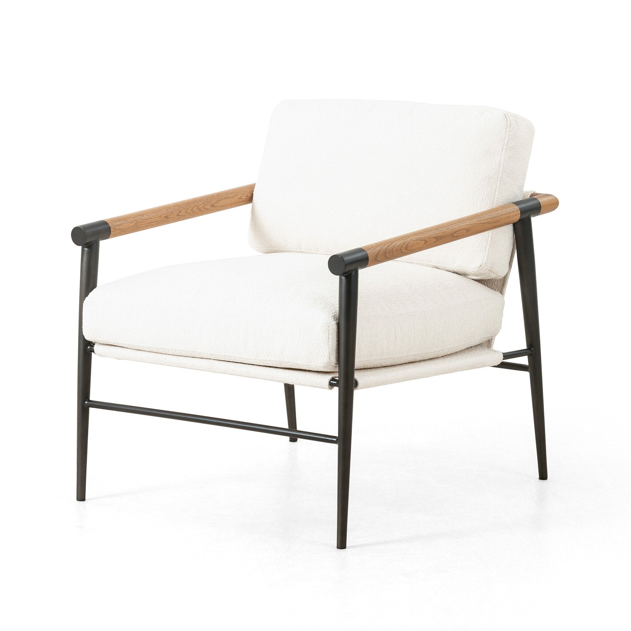 Four Hands Rowen Chair — Fayette Cloud-Carbon Black-Toasted Oak