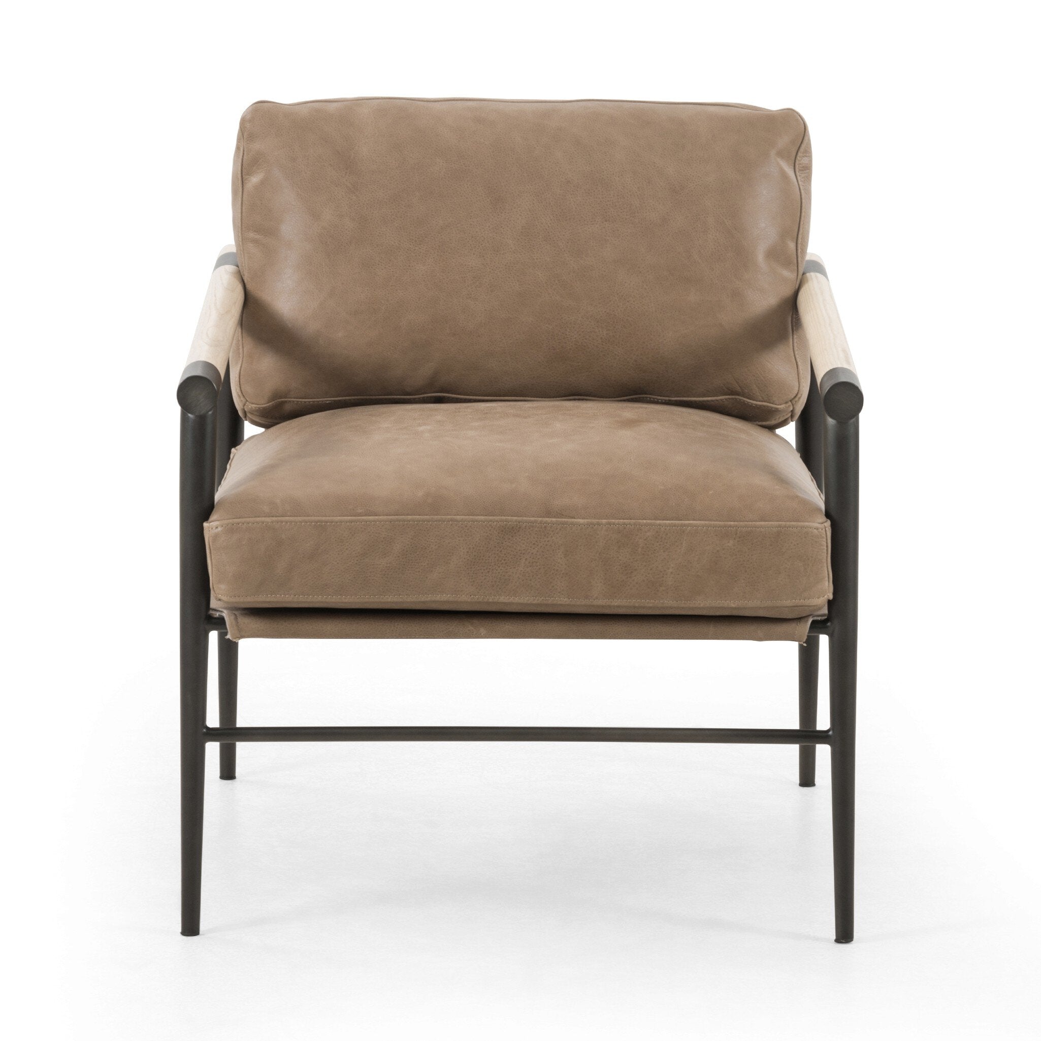 Four Hands Rowen Chair — Palermo Drift-Carbon Black-Natural Whitewash Ash
