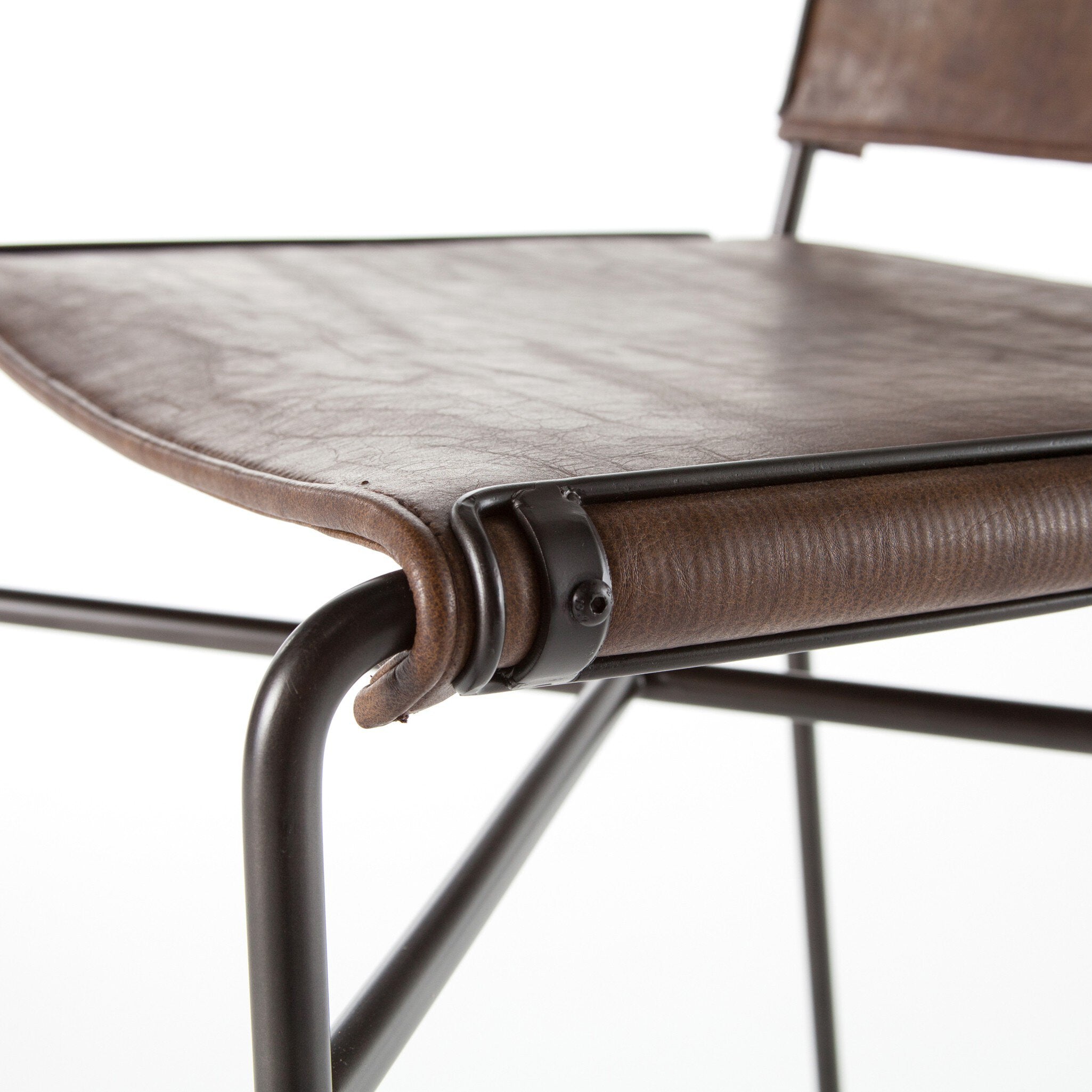 Four Hands Wharton Bar + Counter Stool — Distressed Brown-Waxed Black-Bar