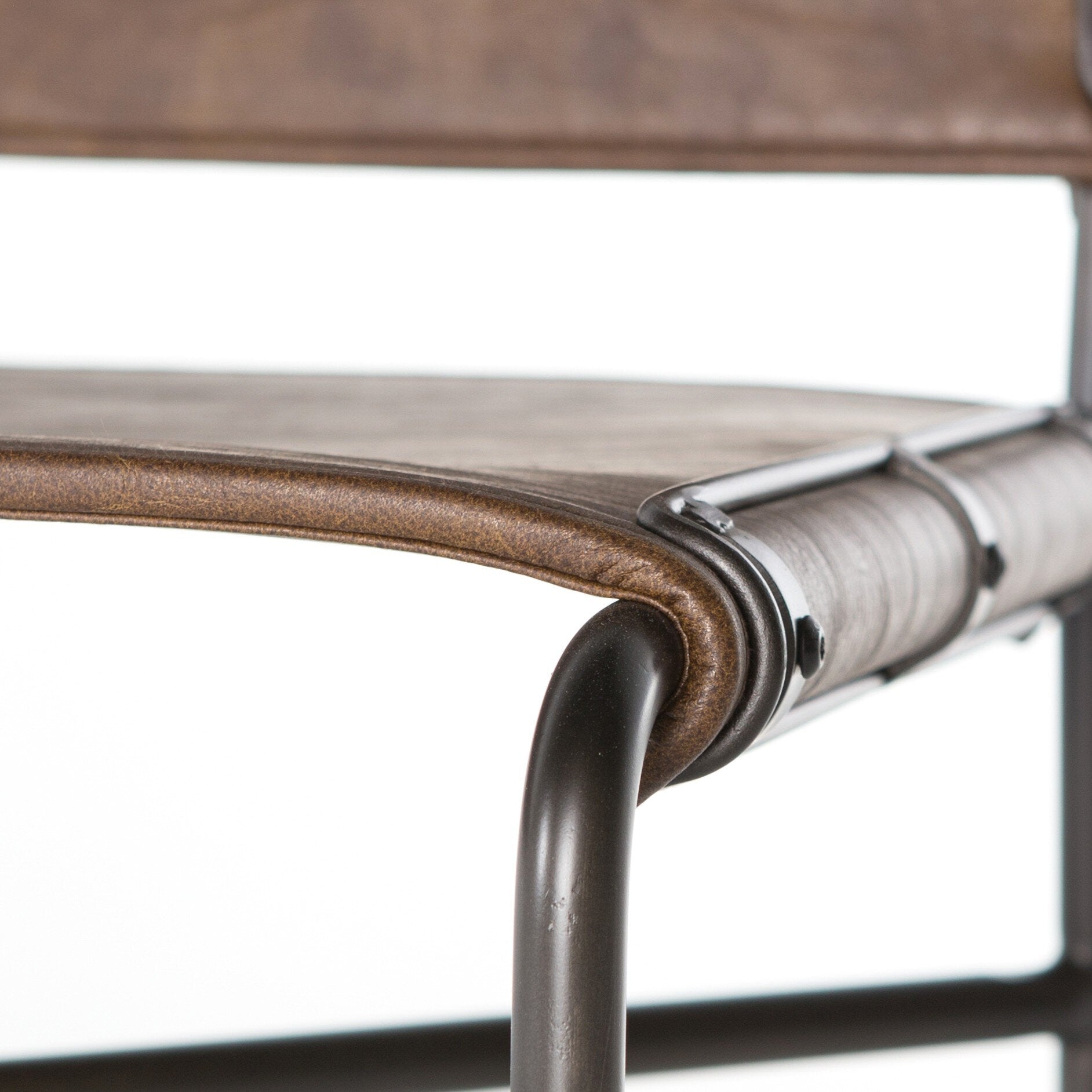 Four Hands Wharton Bar + Counter Stool — Distressed Brown-Waxed Black-Counter