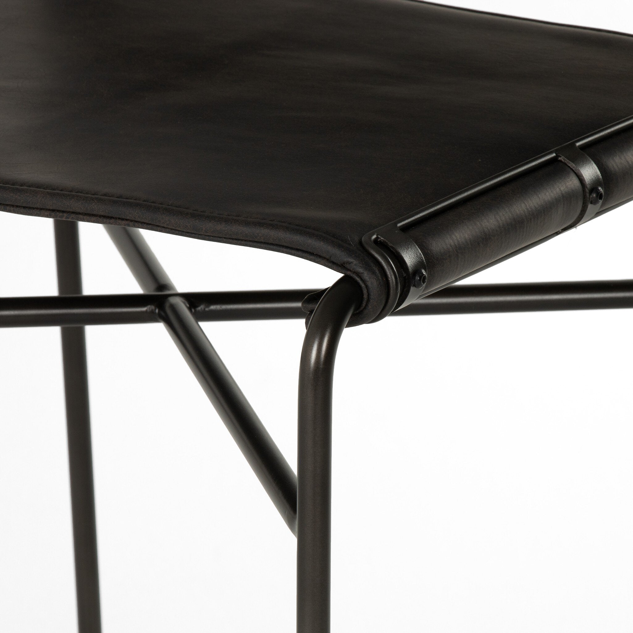 Four Hands Wharton Bar + Counter Stool — Distressed Black-Waxed Black-Bar