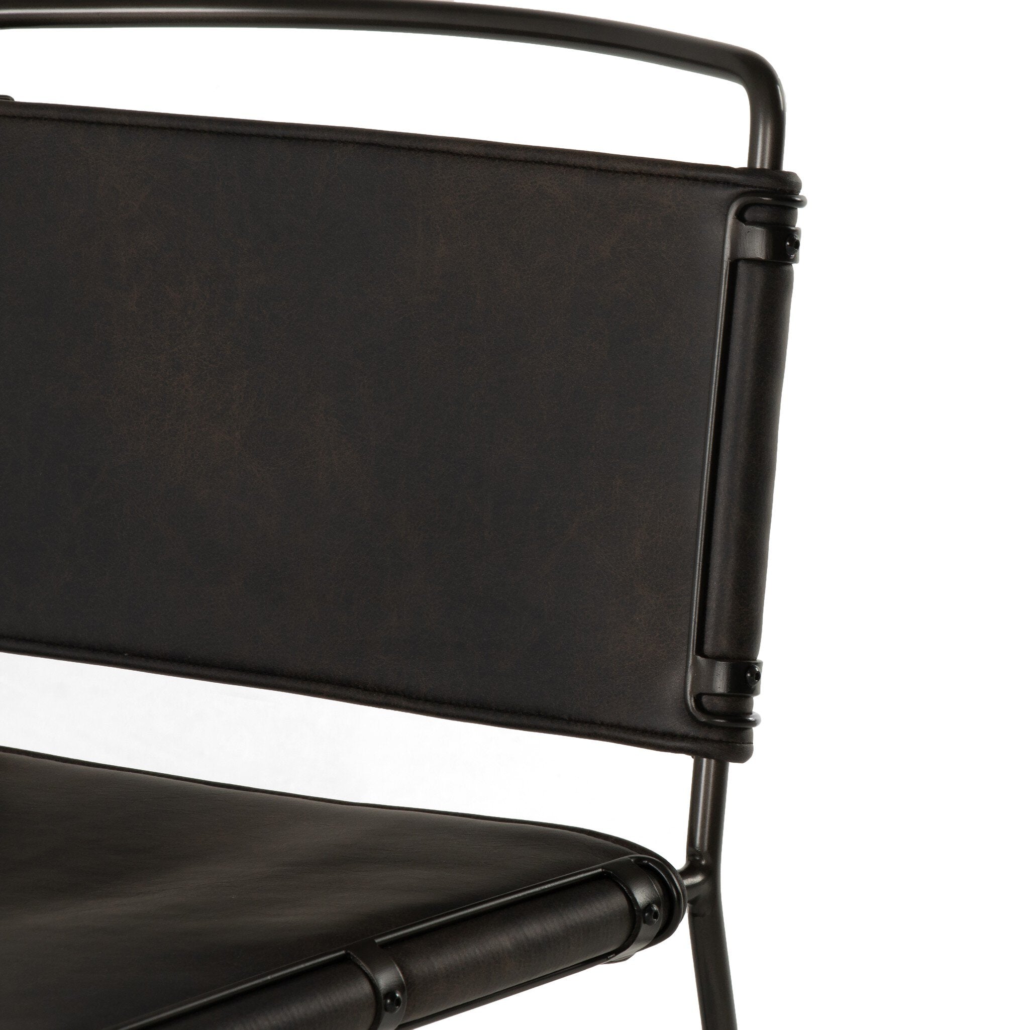 Four Hands Wharton Bar + Counter Stool — Distressed Black-Waxed Black-Counter