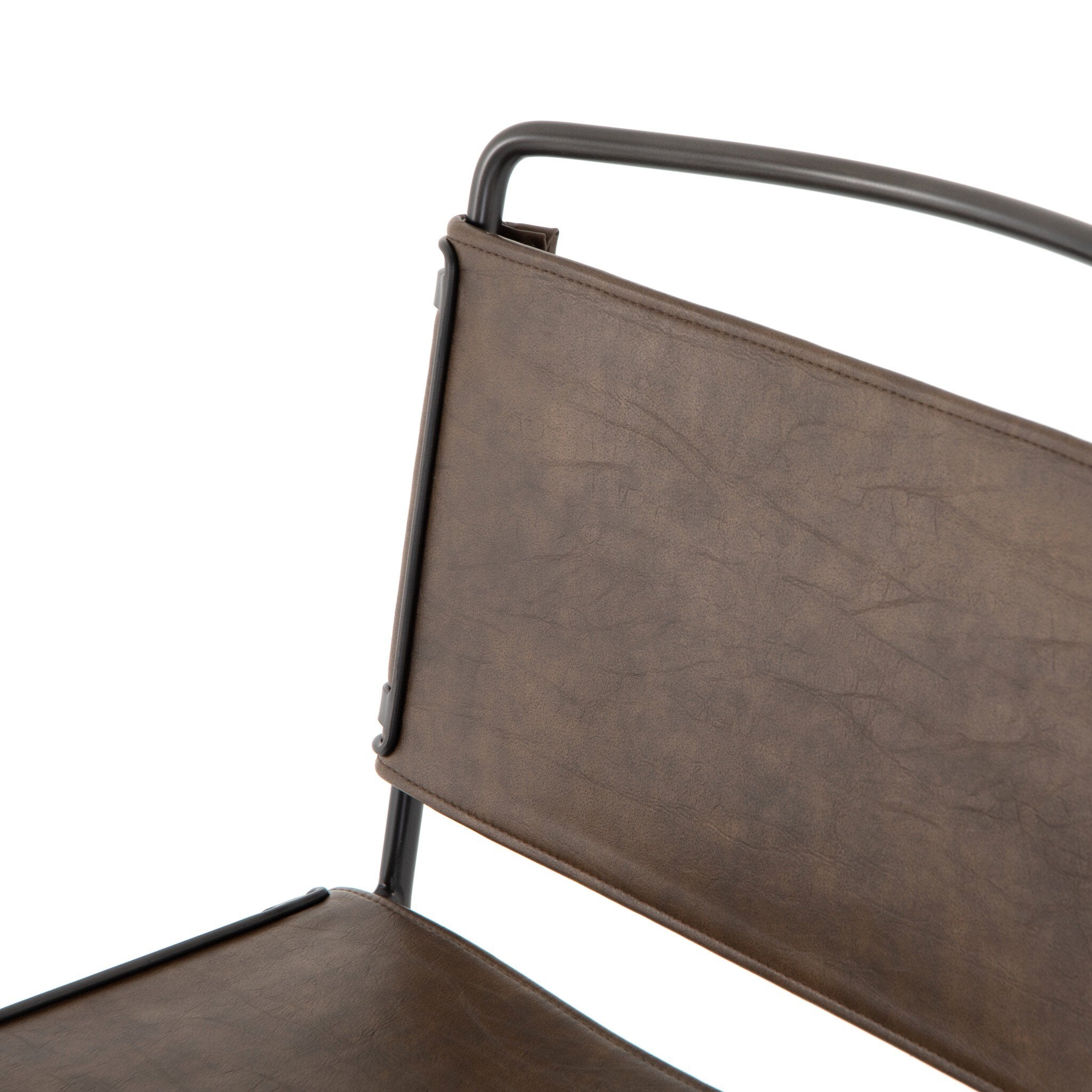 Four Hands Wharton Dining Chair — Distressed Brown-Waxed Black