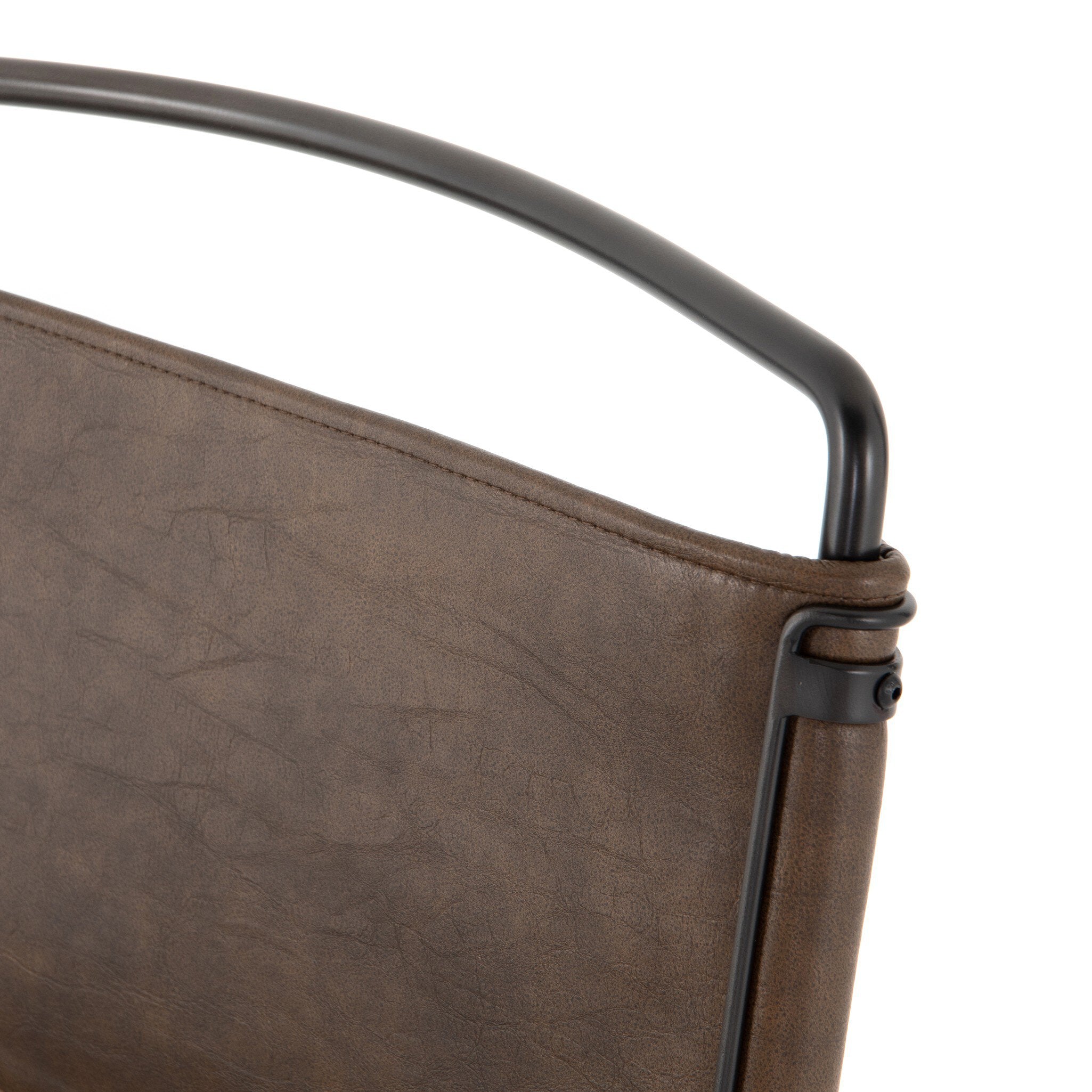 Four Hands Wharton Dining Chair — Distressed Brown-Waxed Black