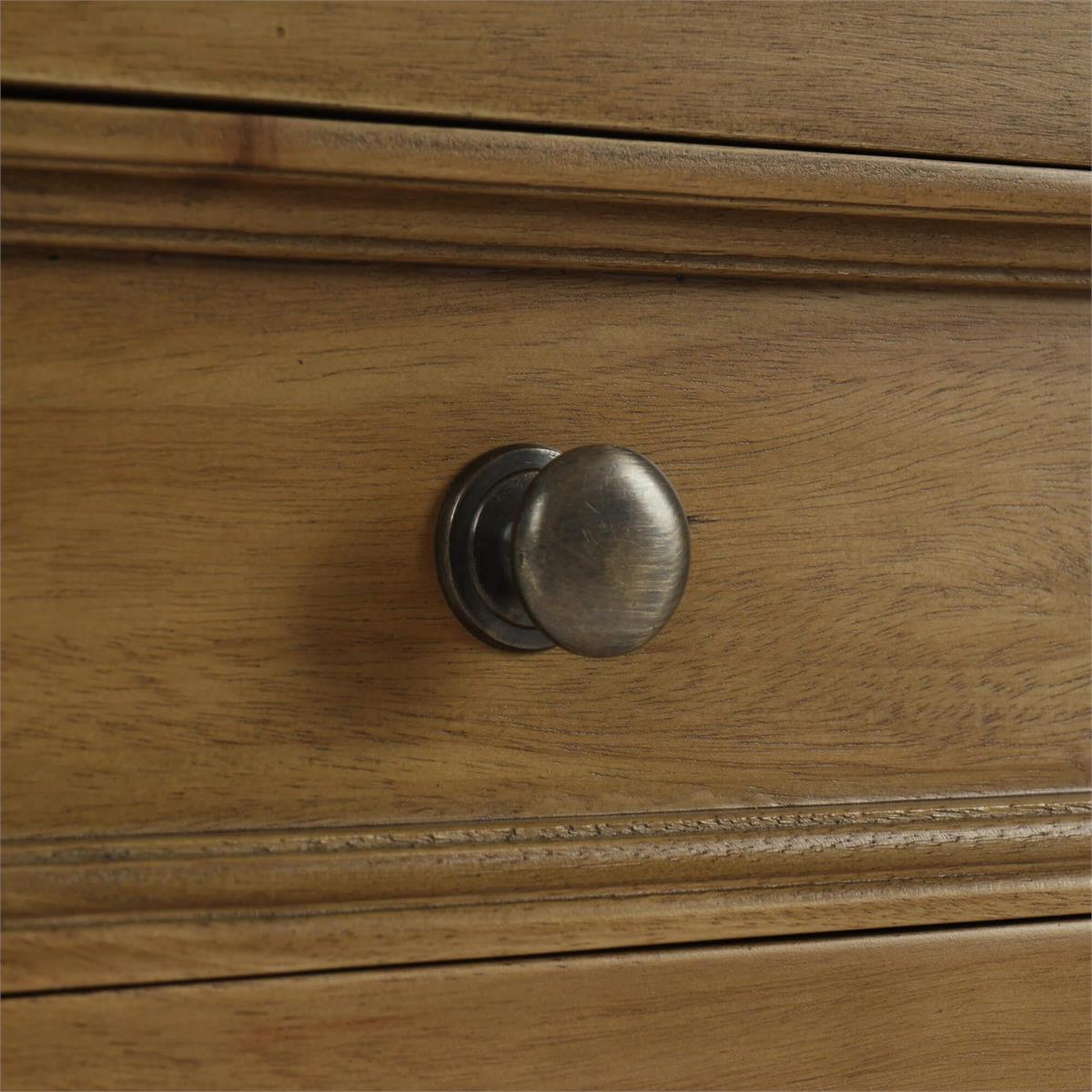 Bramble Eton 3 Drawer Side Table — Antique French Oak