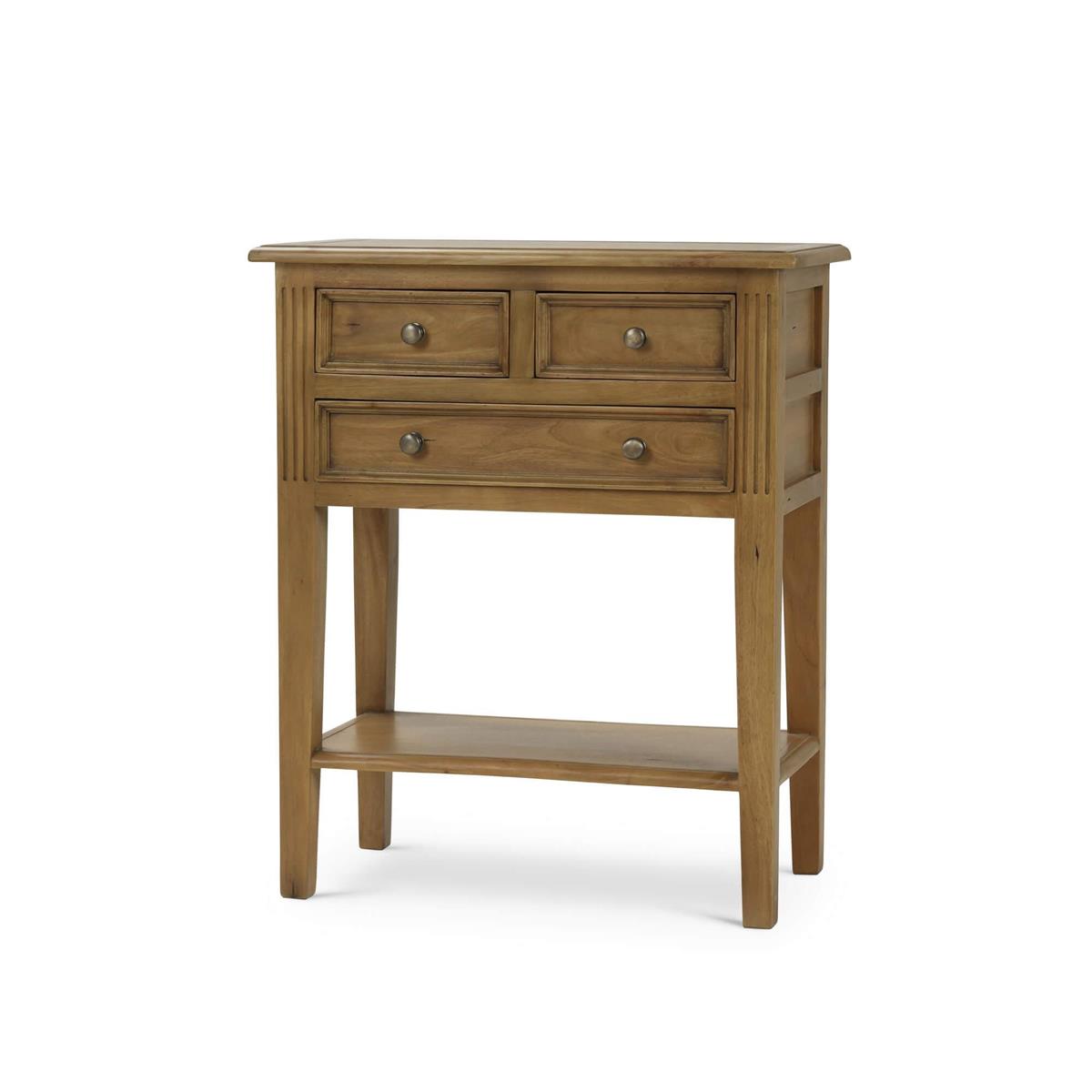 Bramble Eton 3 Drawer Side Table — Antique French Oak
