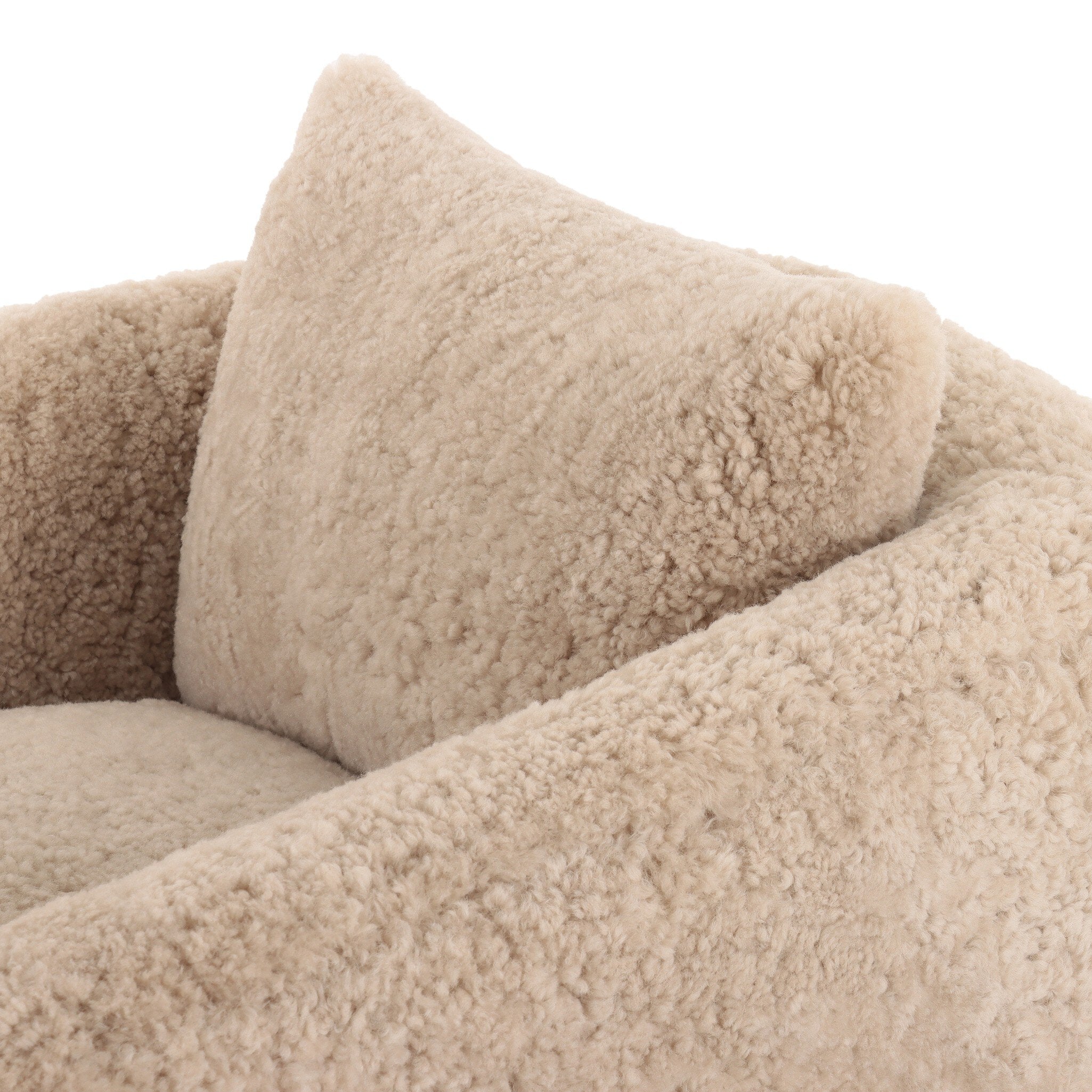 Four Hands Topanga Swivel Chair — Beige Shearling