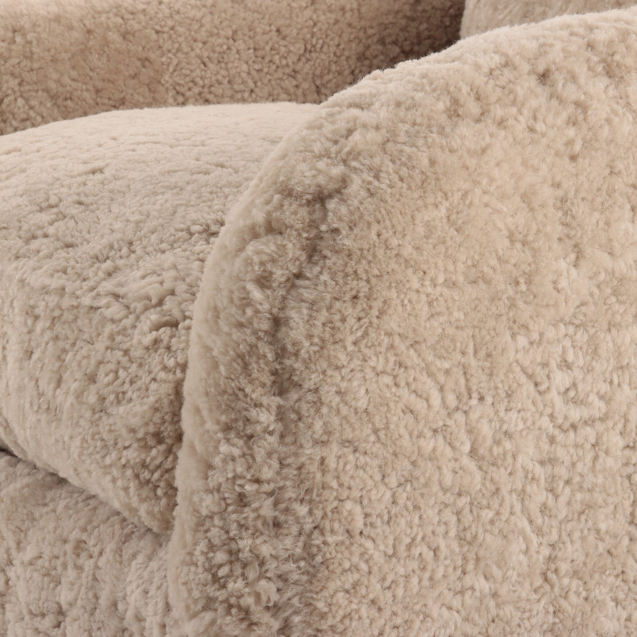 Four Hands Topanga Swivel Chair — Beige Shearling