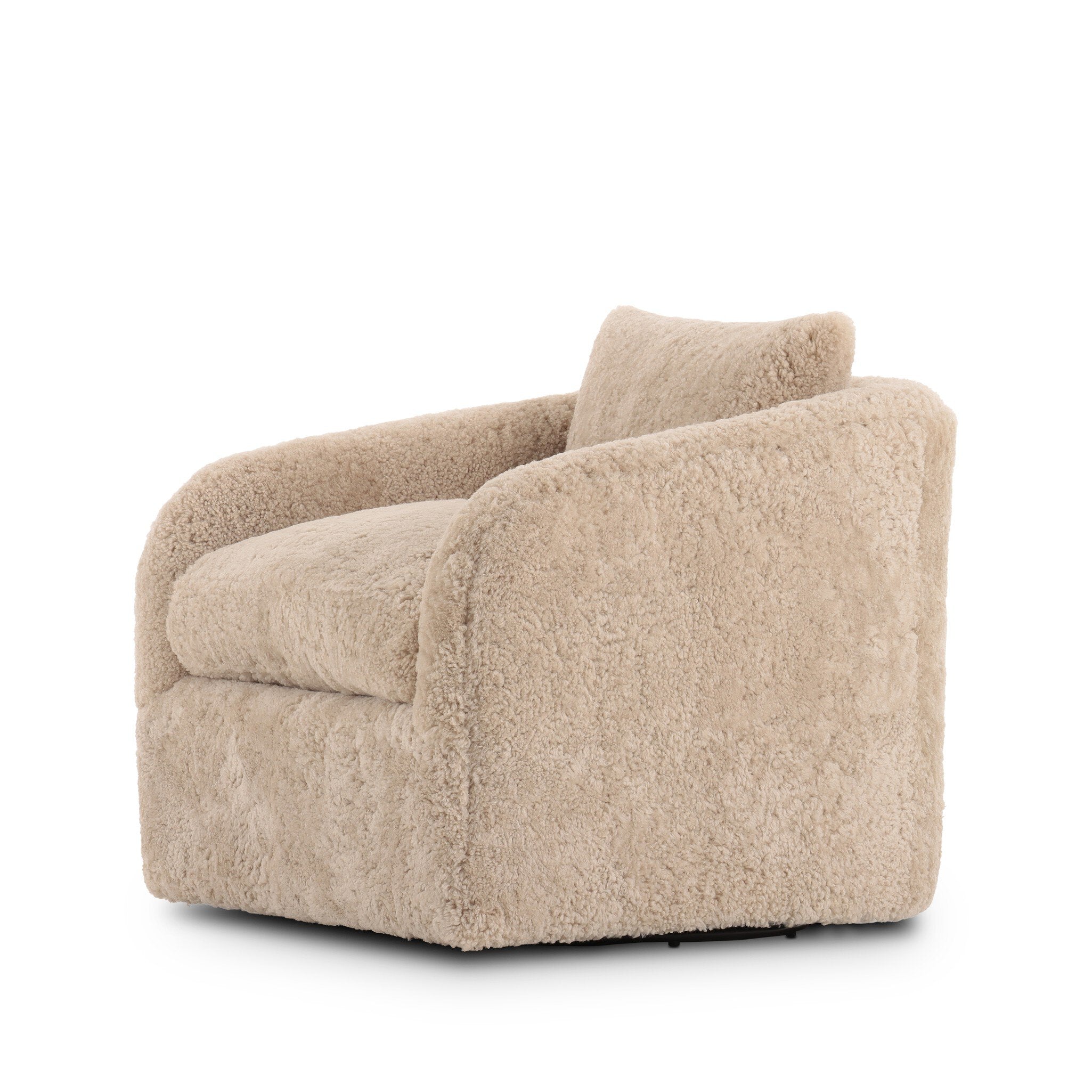 Four Hands Topanga Swivel Chair — Beige Shearling