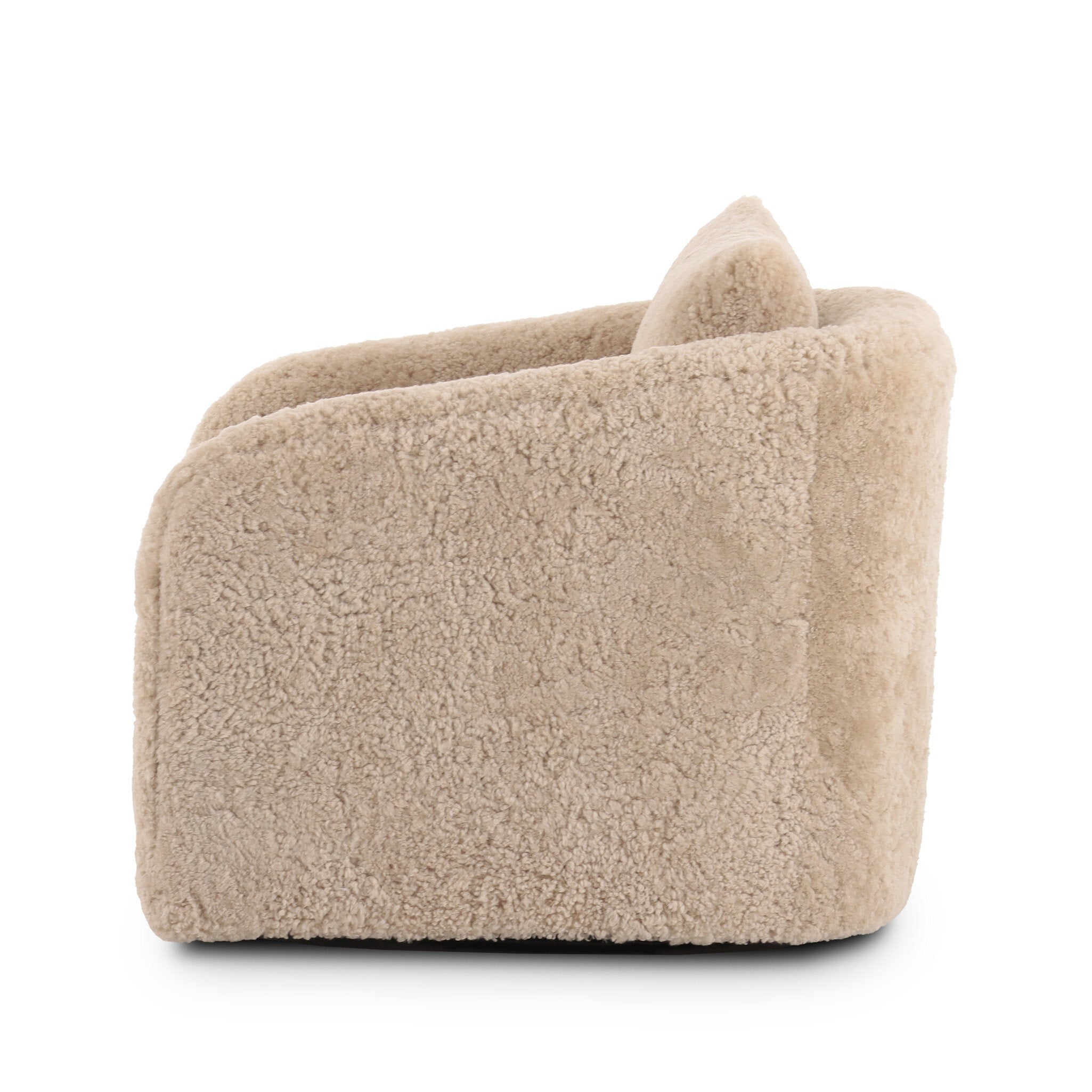 Four Hands Topanga Swivel Chair — Beige Shearling