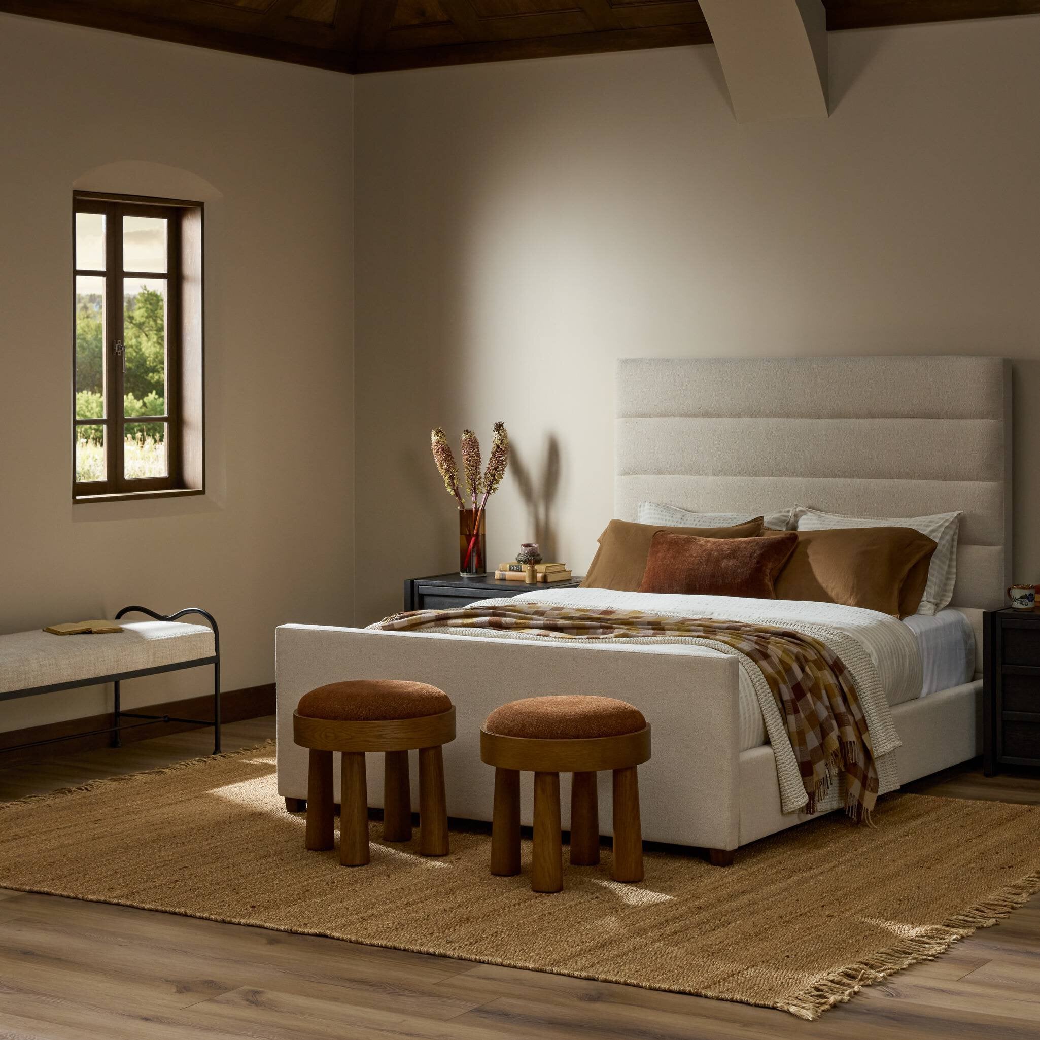 Four Hands Daphne Bed — Crypton Wayfarer Snow-Almond-Queen