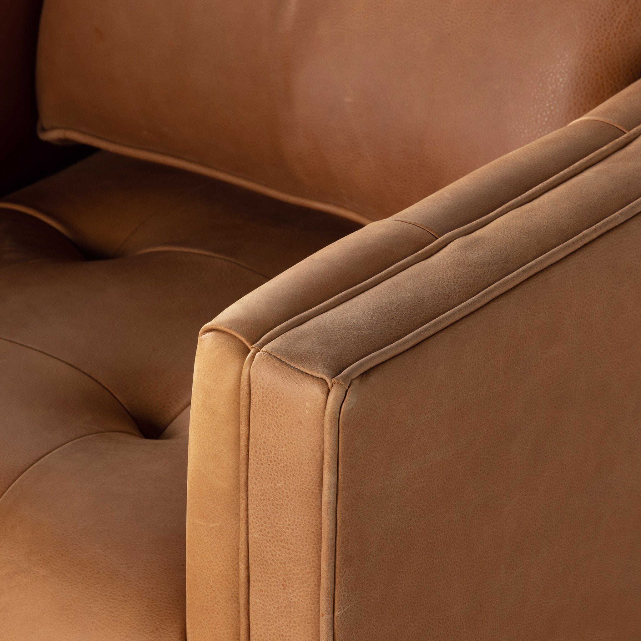 Four Hands Kiera Swivel Chair — Palermo Cognac-Weathered Sepia