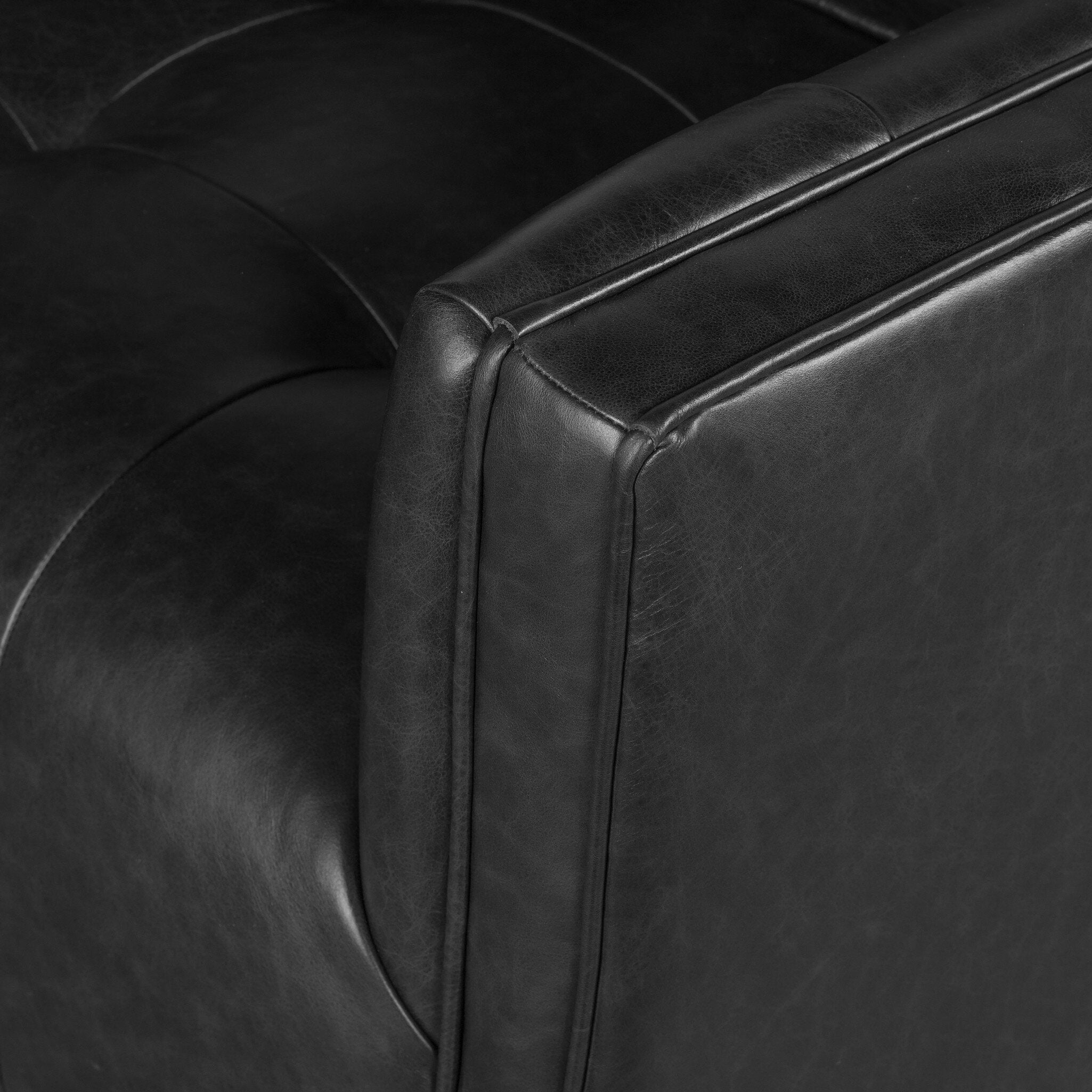 Four Hands Kiera Swivel Chair — Sonoma Black-Weathered Sepia