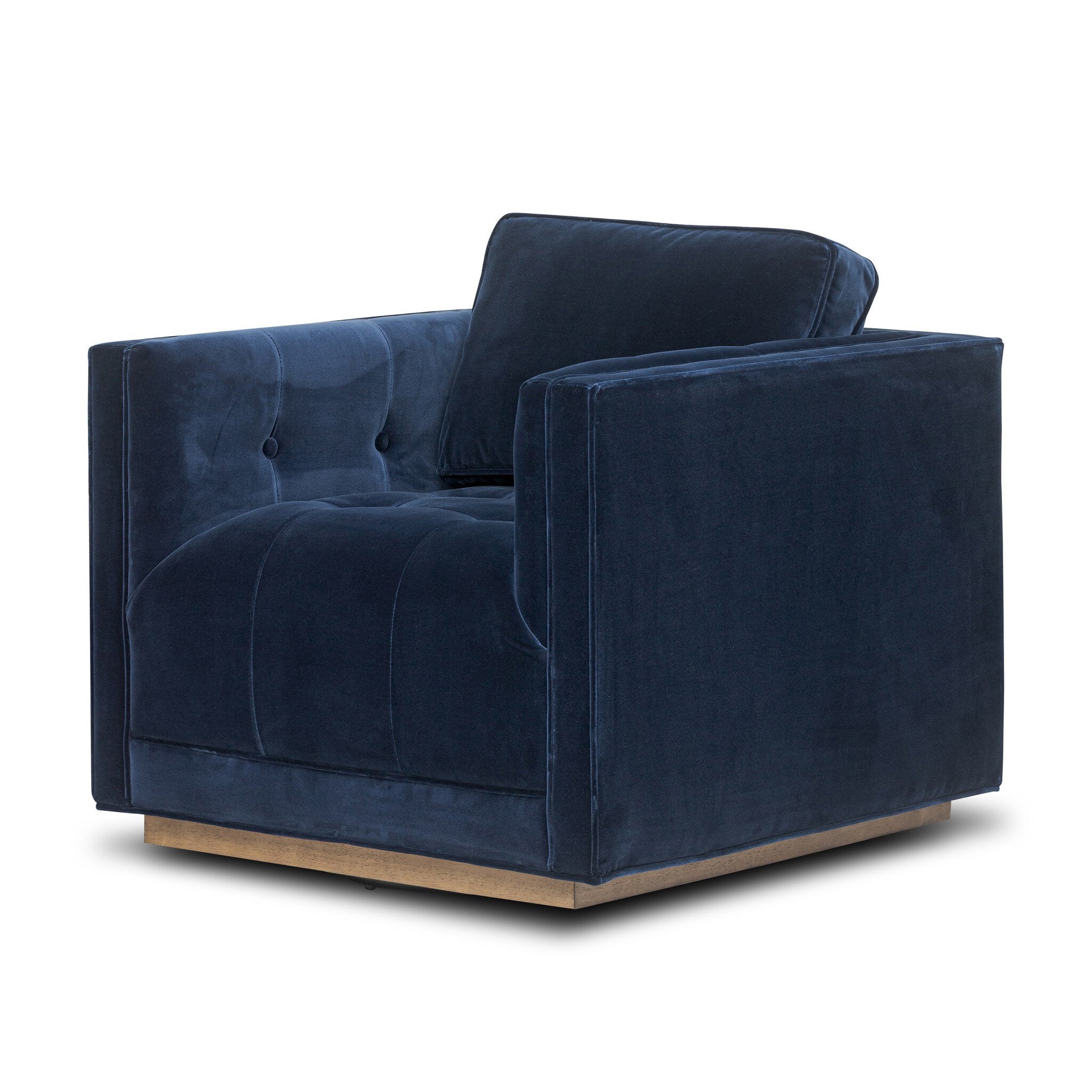 Four Hands Kiera Swivel Chair — Surrey Midnight-Weathered Sepia