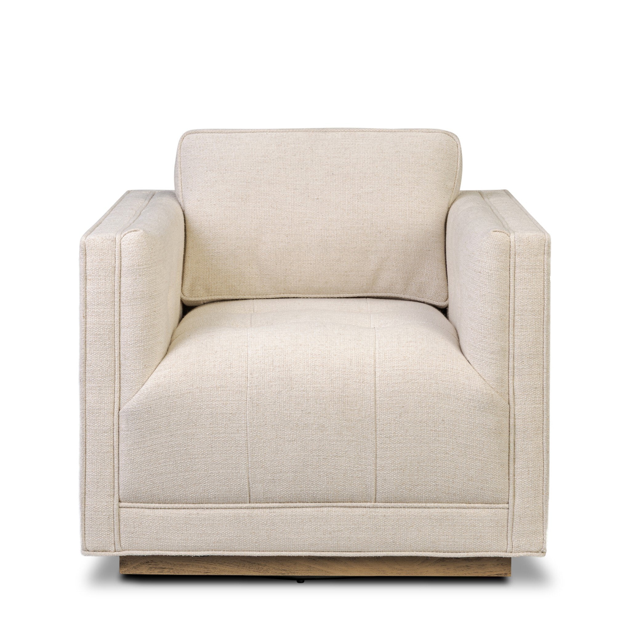 Four Hands Kiera Swivel Chair — Thames Cream-Amber Oak