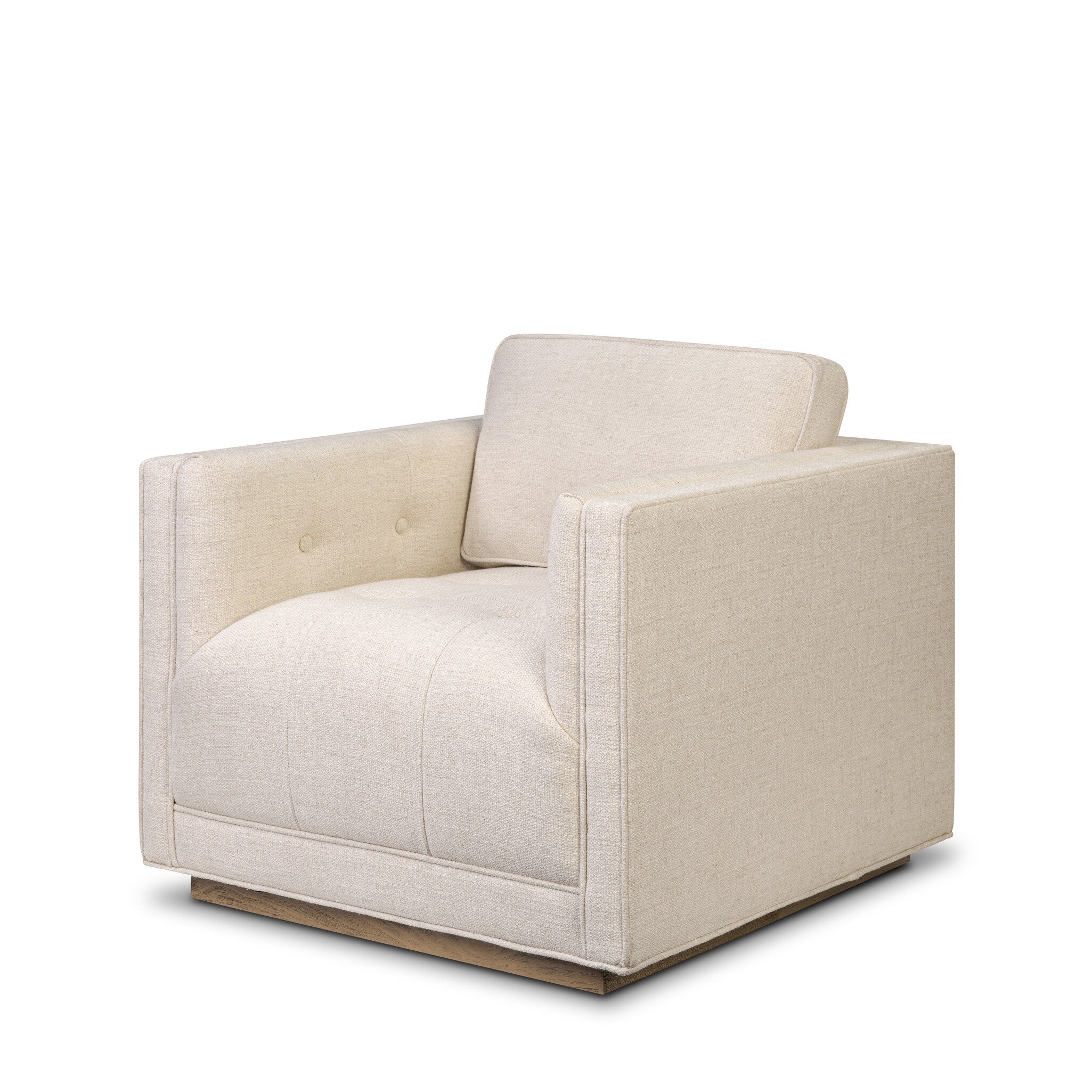 Four Hands Kiera Swivel Chair — Thames Cream-Amber Oak