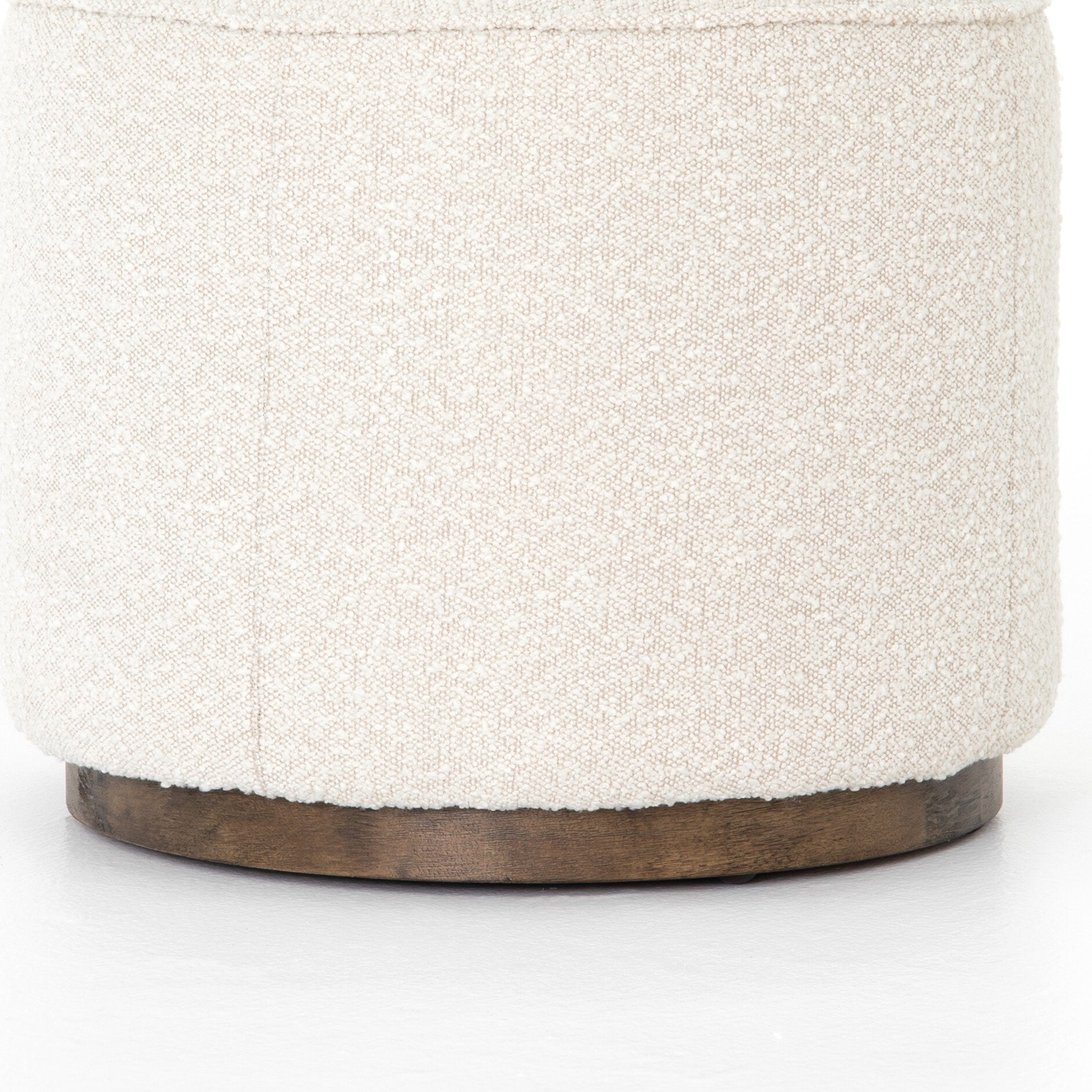 Four Hands Sinclair Round Ottoman — Knoll Natural-Distressed Natural