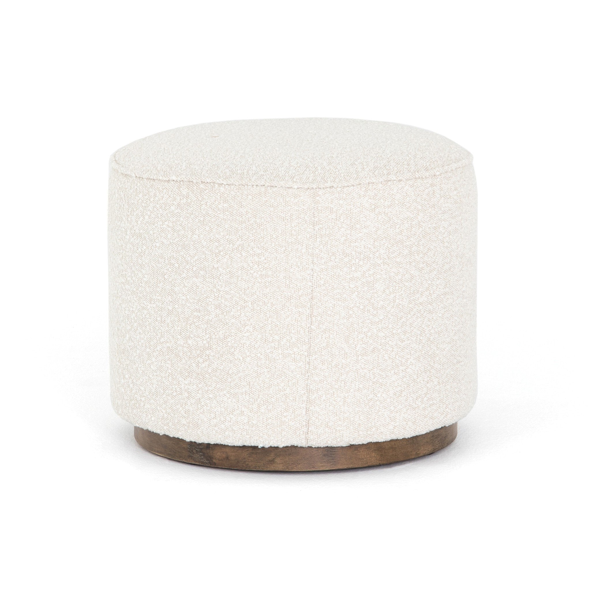 Four Hands Sinclair Round Ottoman — Knoll Natural-Distressed Natural