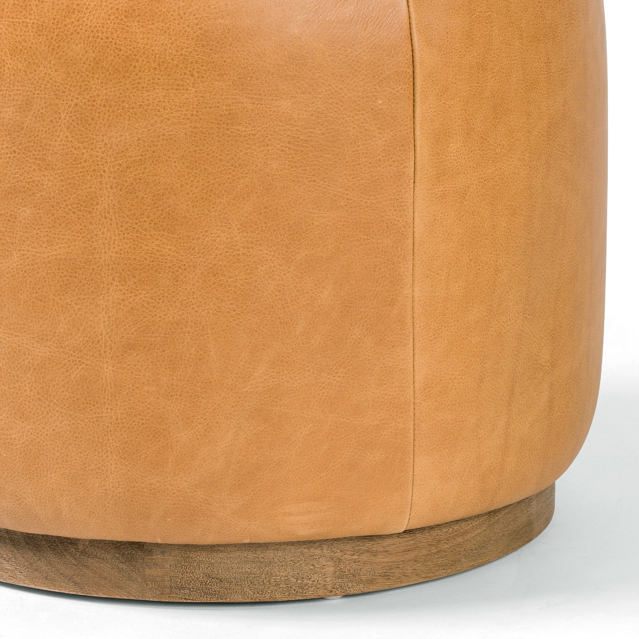 Four Hands Sinclair Round Ottoman — Palermo Butterscotch-Distressed Natural