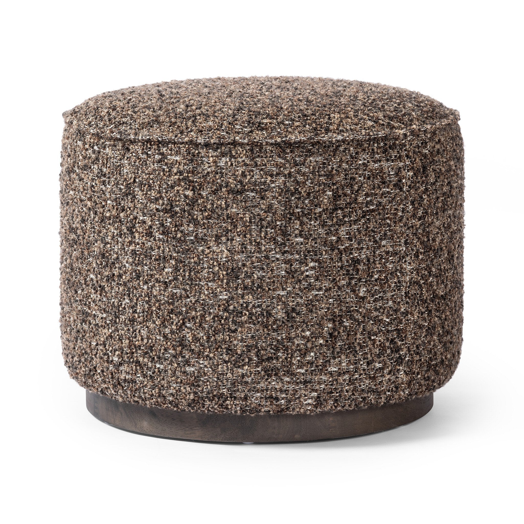 Four Hands Sinclair Round Ottoman — Ivan Granite-Sienna Brown