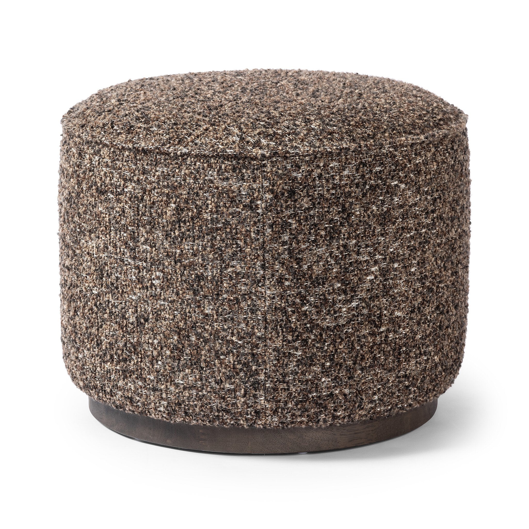 Four Hands Sinclair Round Ottoman — Ivan Granite-Sienna Brown