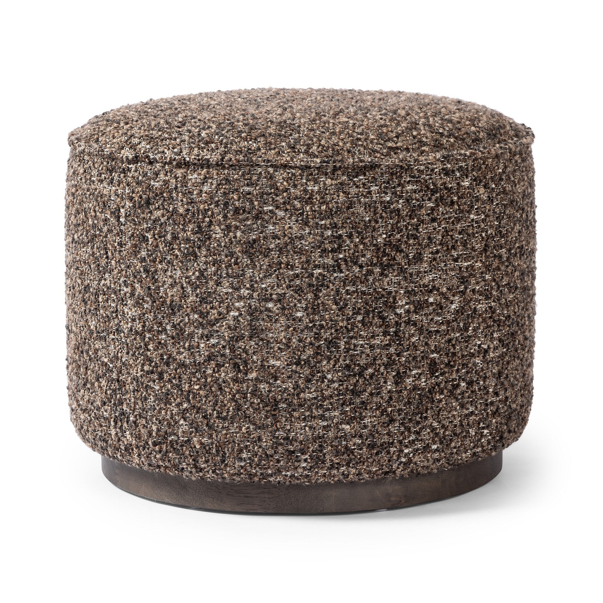 Four Hands Sinclair Round Ottoman — Ivan Granite-Sienna Brown