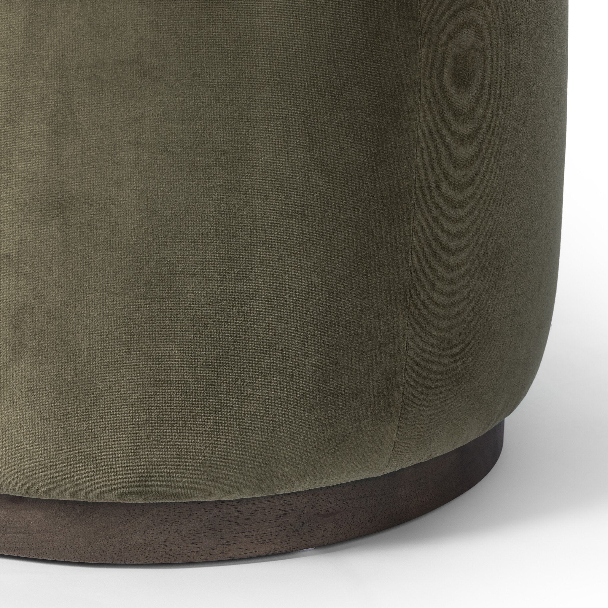 Four Hands Sinclair Round Ottoman — Surrey Olive-Sienna Brown