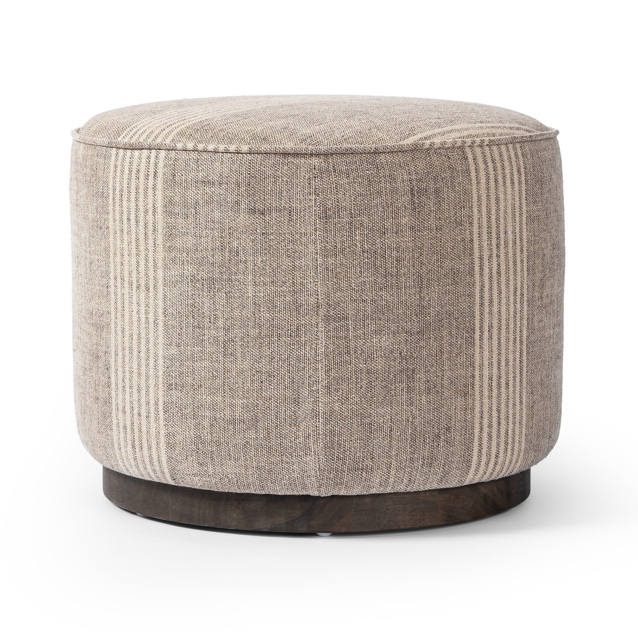 Four Hands Sinclair Round Ottoman — Manchester Flint-Sienna Brown