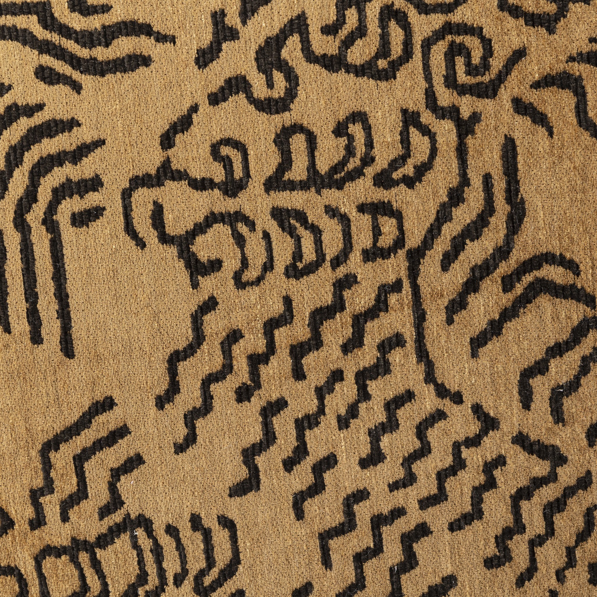 Four Hands Sinclair Round Ottoman — Balkan Ochre-Sienna Brown