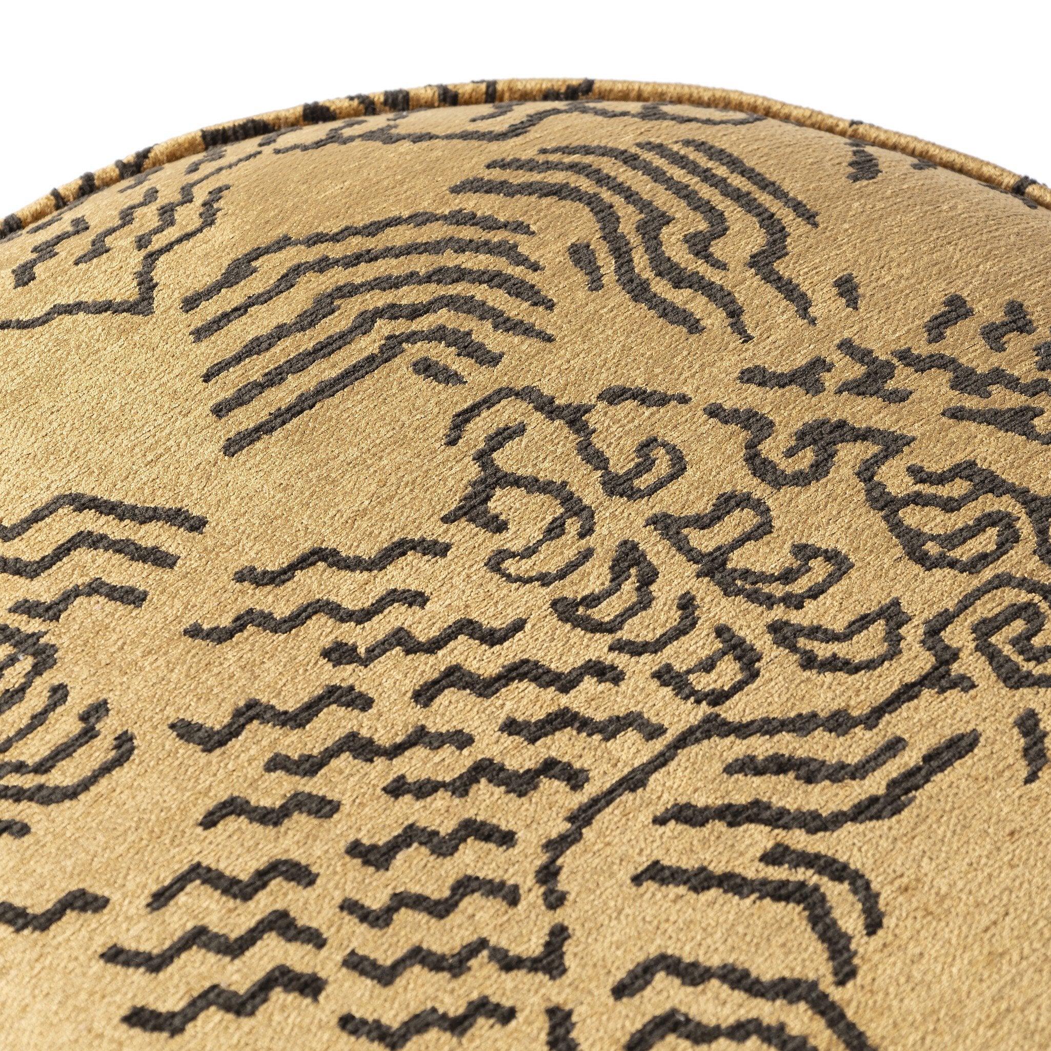 Four Hands Sinclair Round Ottoman — Balkan Ochre-Sienna Brown
