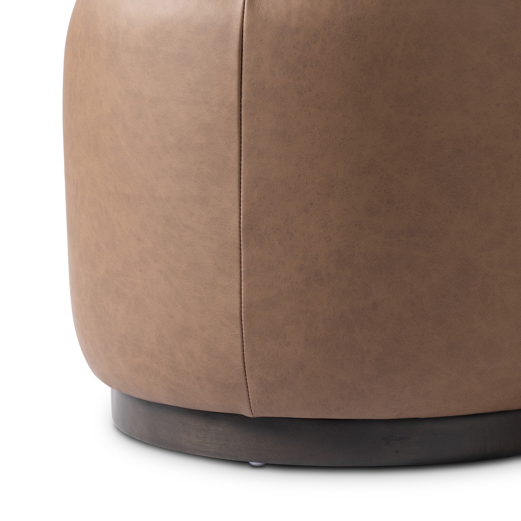 Four Hands Sinclair Round Ottoman — Maestro Cigar-Sienna Brown