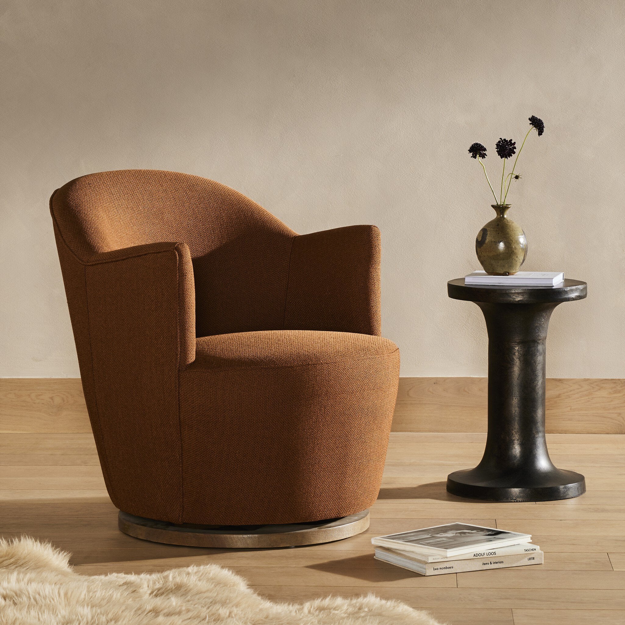 Four Hands Aurora Swivel Chair — Patton Burnish-Distressed Natural