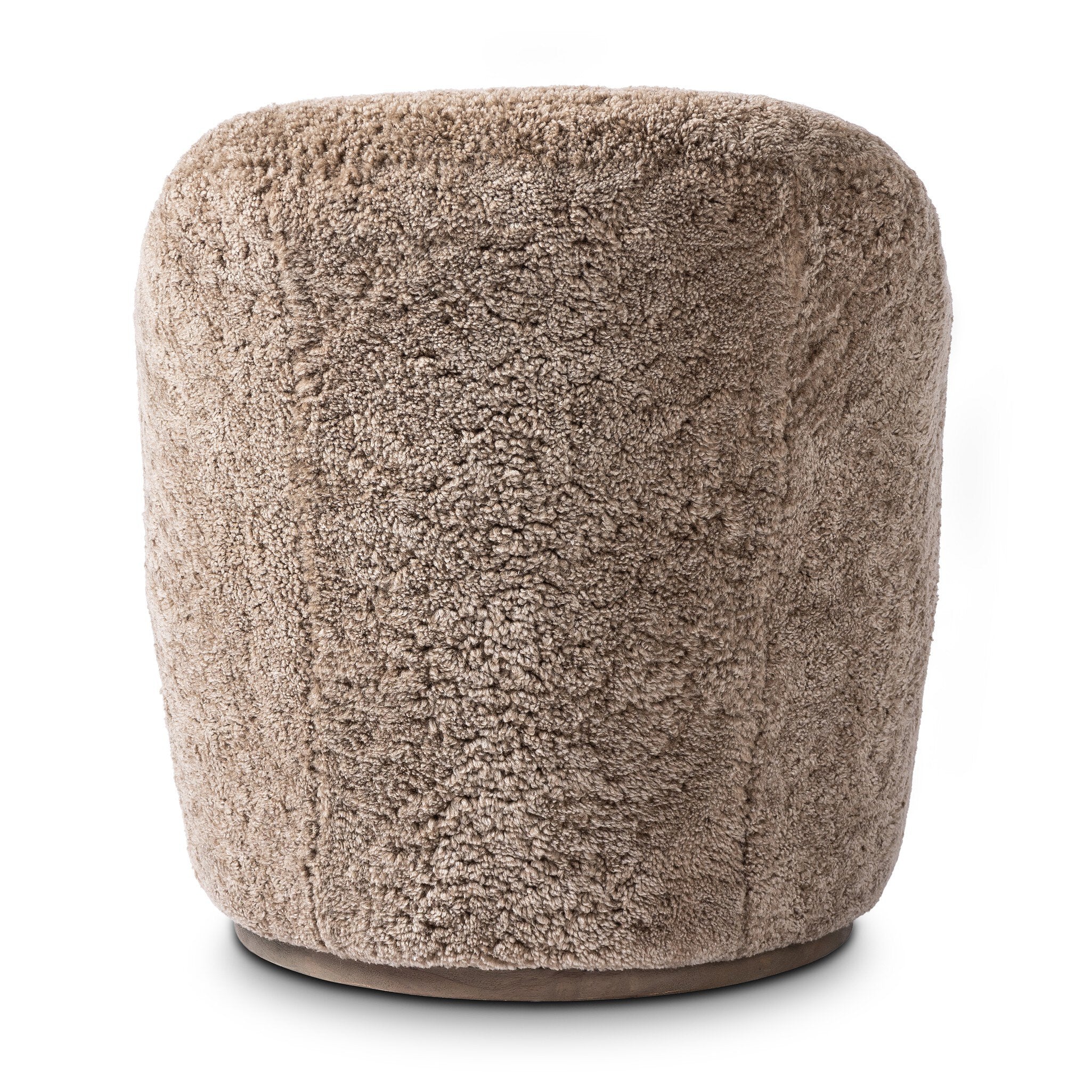 Four Hands Aurora Swivel Chair — Taupe Shearling-Distressed Natural