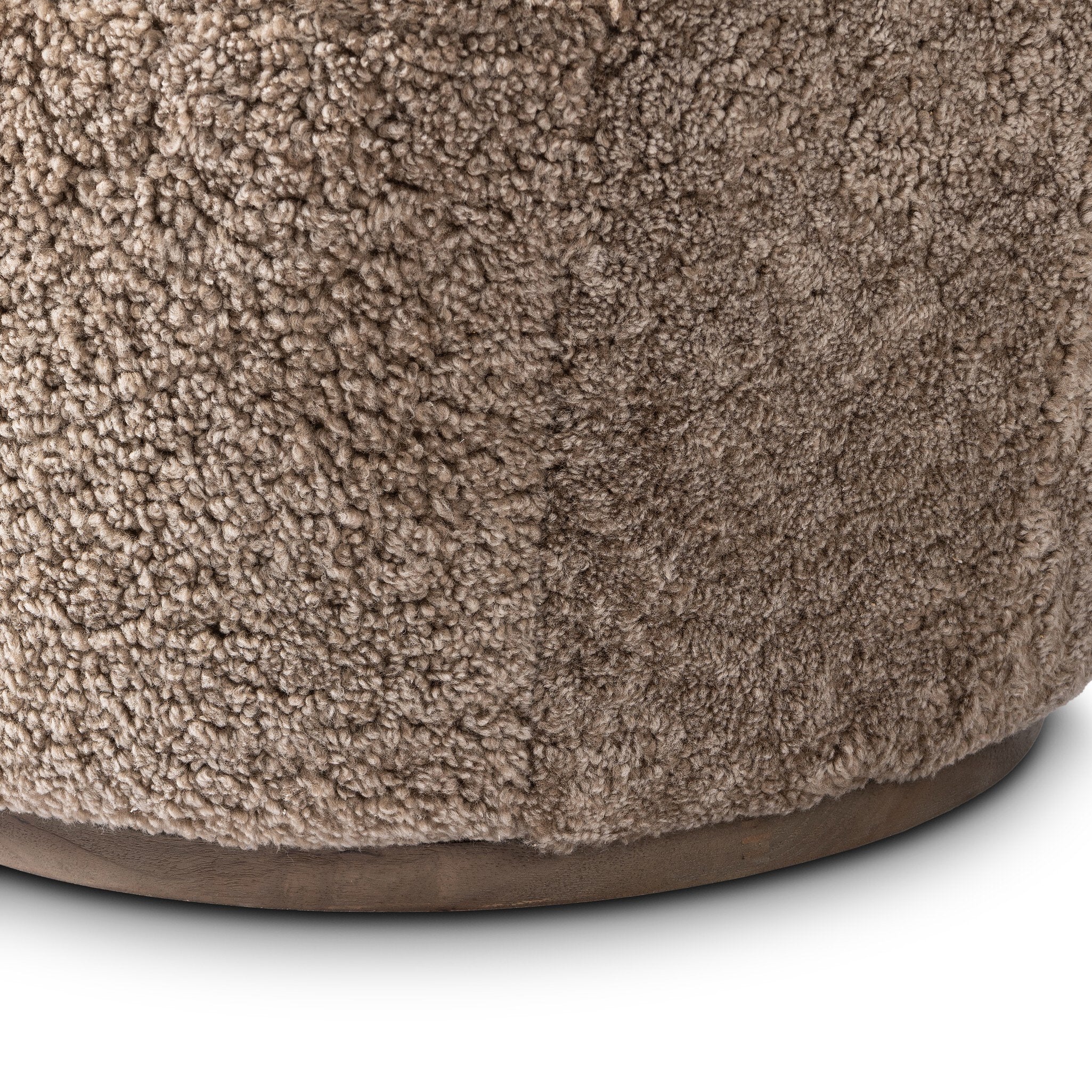 Four Hands Aurora Swivel Chair — Taupe Shearling-Distressed Natural