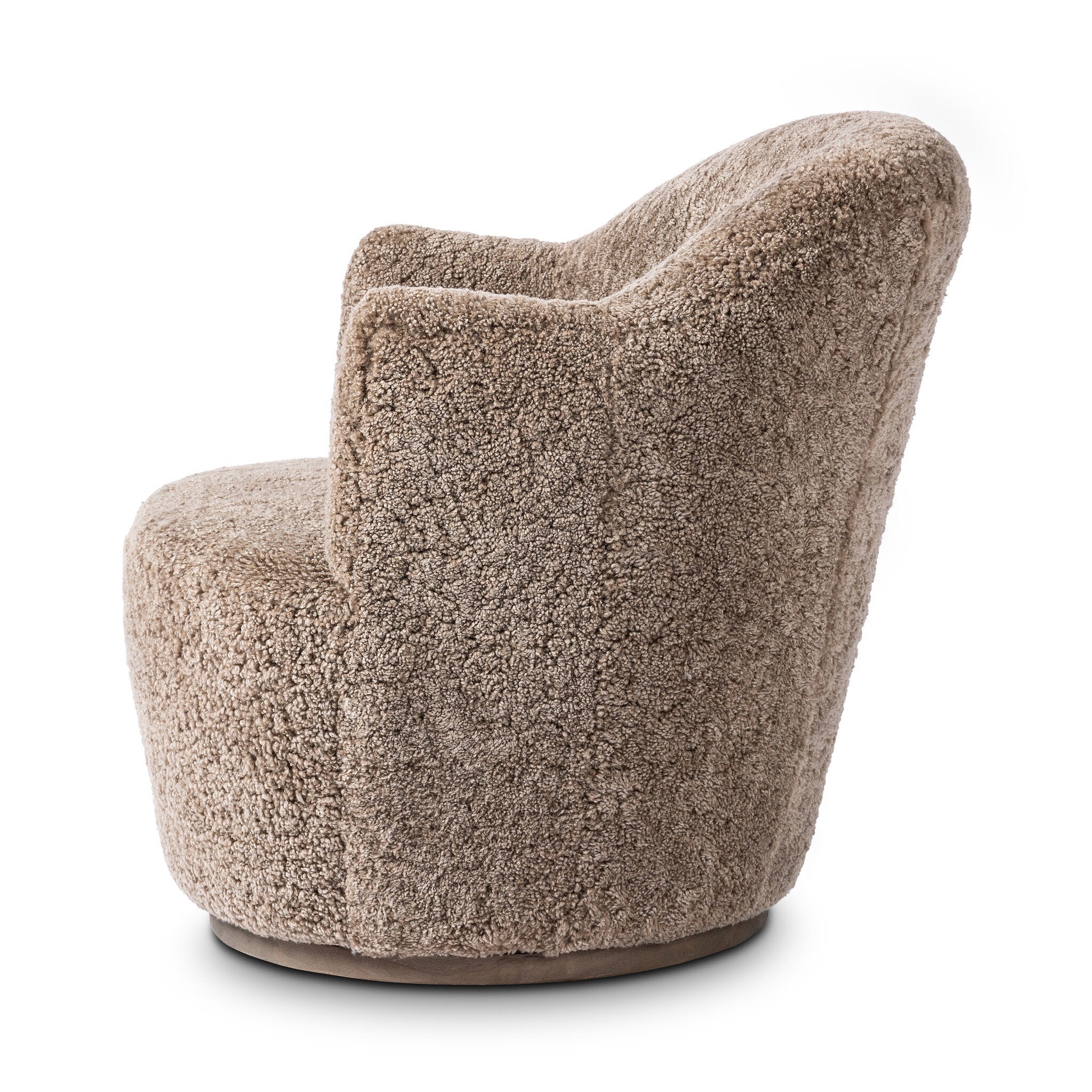 Four Hands Aurora Swivel Chair — Taupe Shearling-Distressed Natural