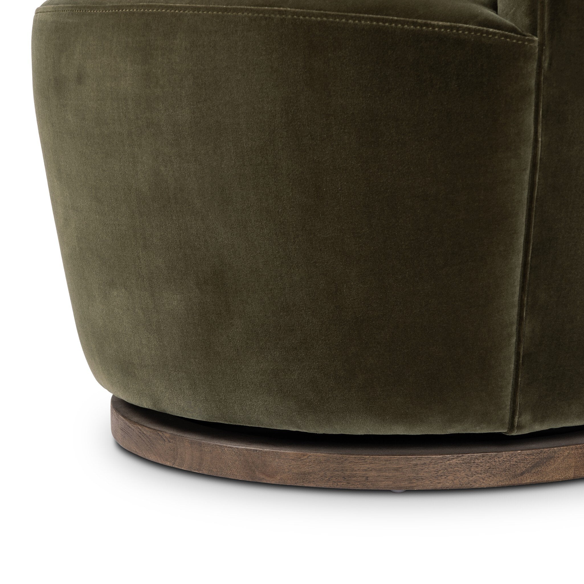 Four Hands Aurora Swivel Chair — Surrey Olive-Distressed Natural
