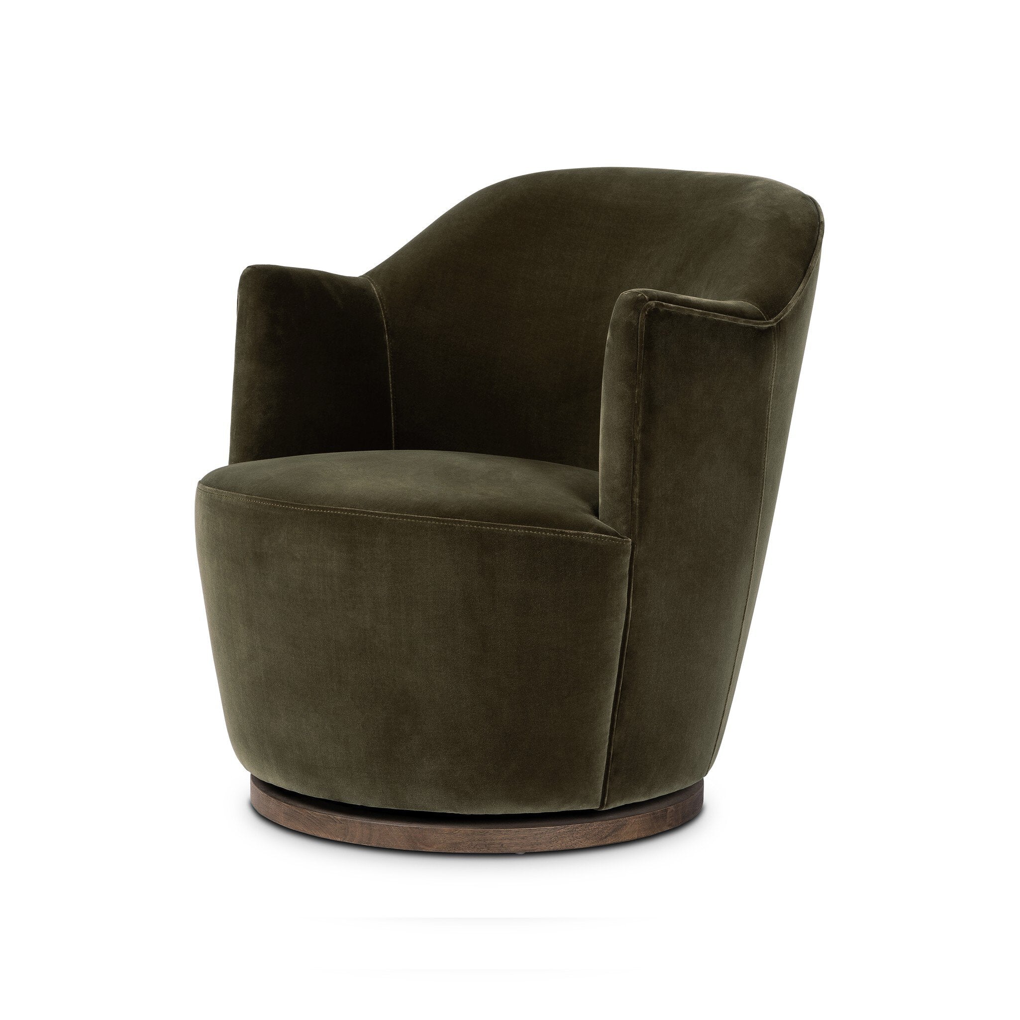 Four Hands Aurora Swivel Chair — Surrey Olive-Distressed Natural