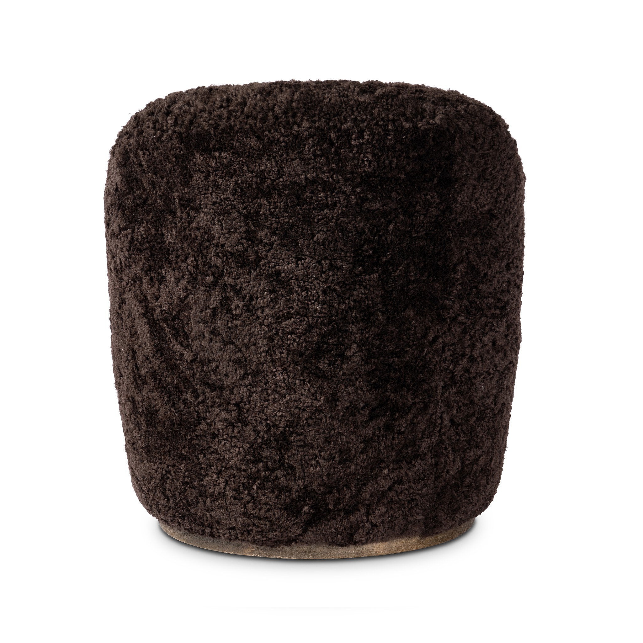 Four Hands Aurora Swivel Chair — Cocoa Shearling-Distressed Natural